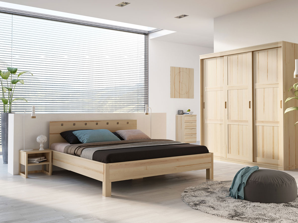 Schlafzimmer mit Nachttisch „Magdalena“ in Esche