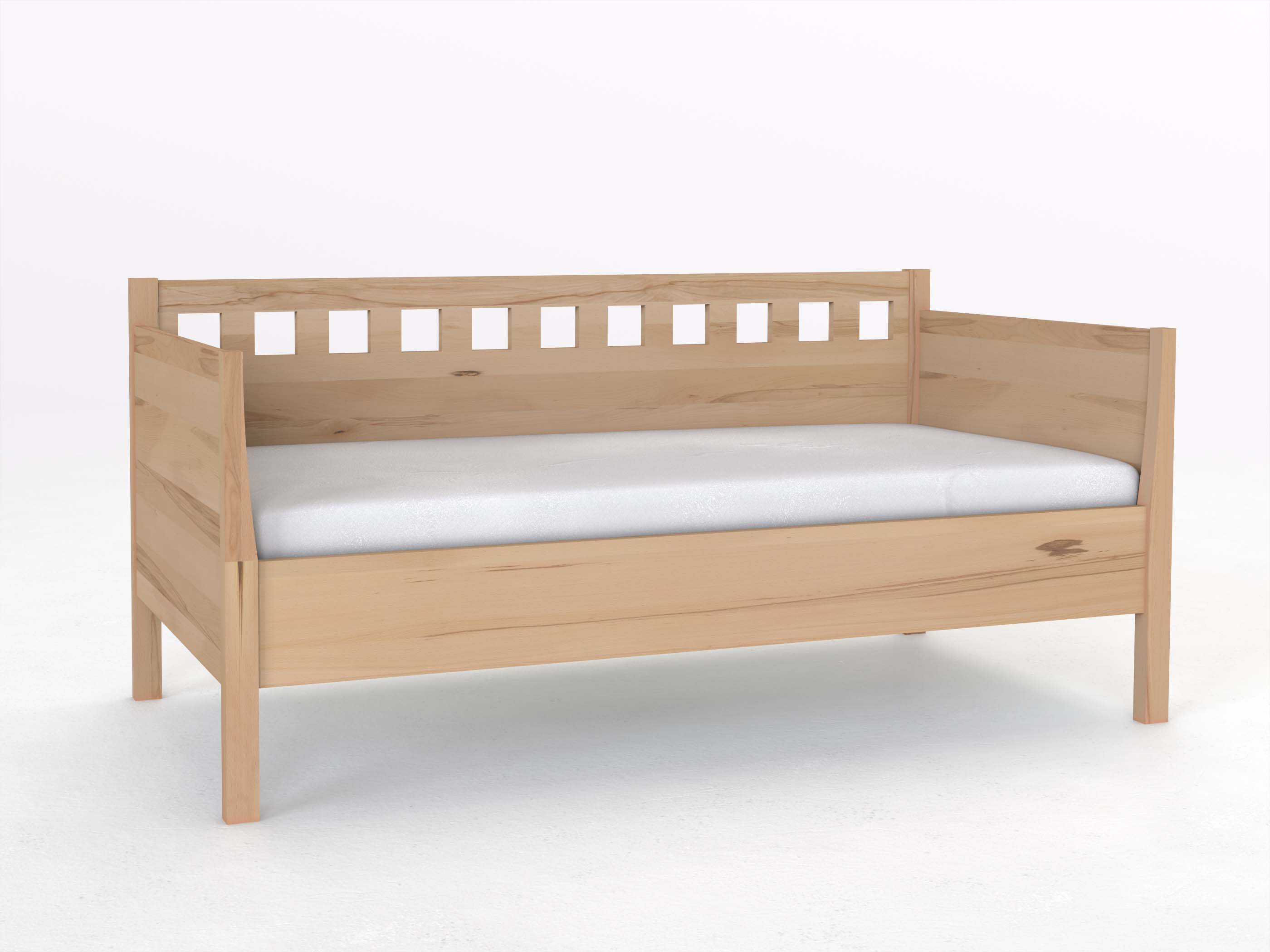 Sofabett „Katrin“ aus Buche in den Maßen 90 x 200 cm - mit zwei Armlehnen