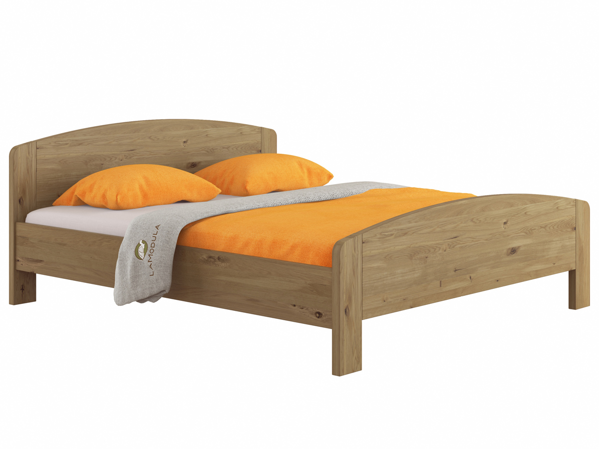 Bett Wildeiche "Kerstin" 180 x 200 cm - Vholz massiv, metallfrei