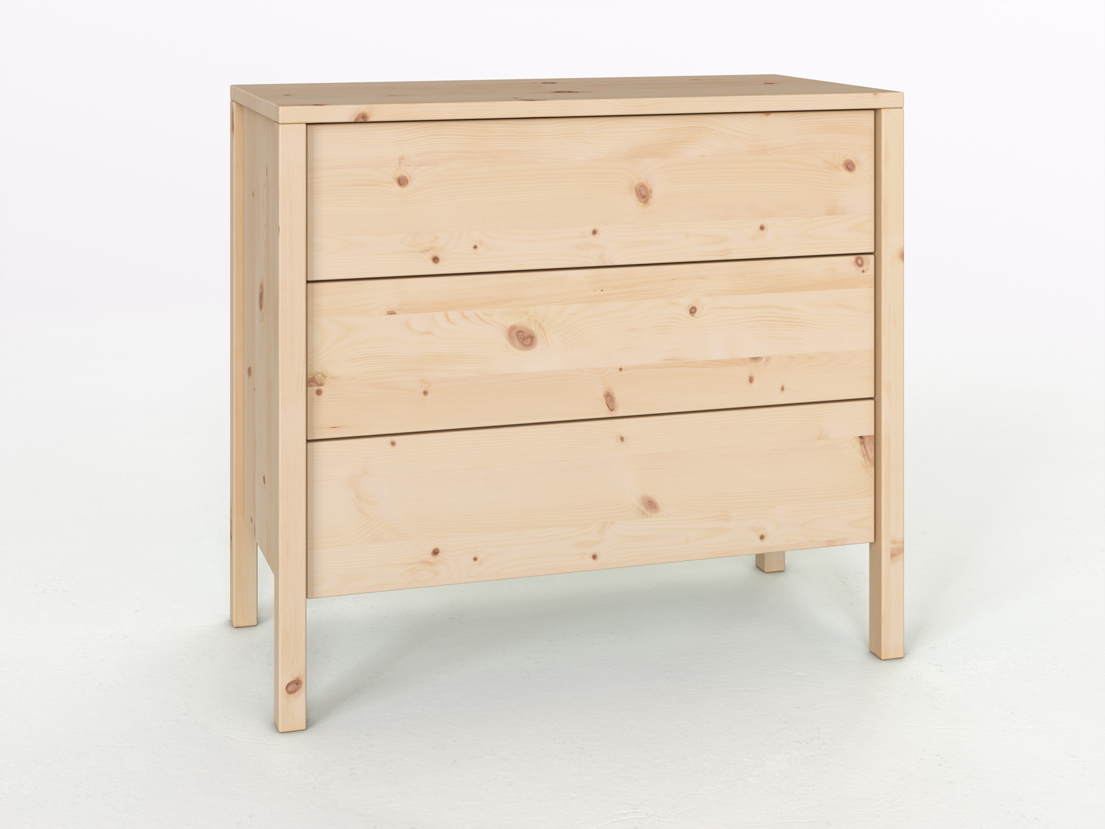 Zirbenkommode „Gustav“ 100 cm mit Griff: grifflos