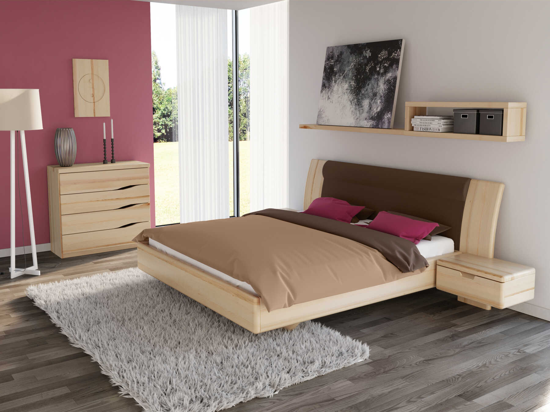 Schlafzimmer mit Kommode „Astrid“ 100 cm in Esche