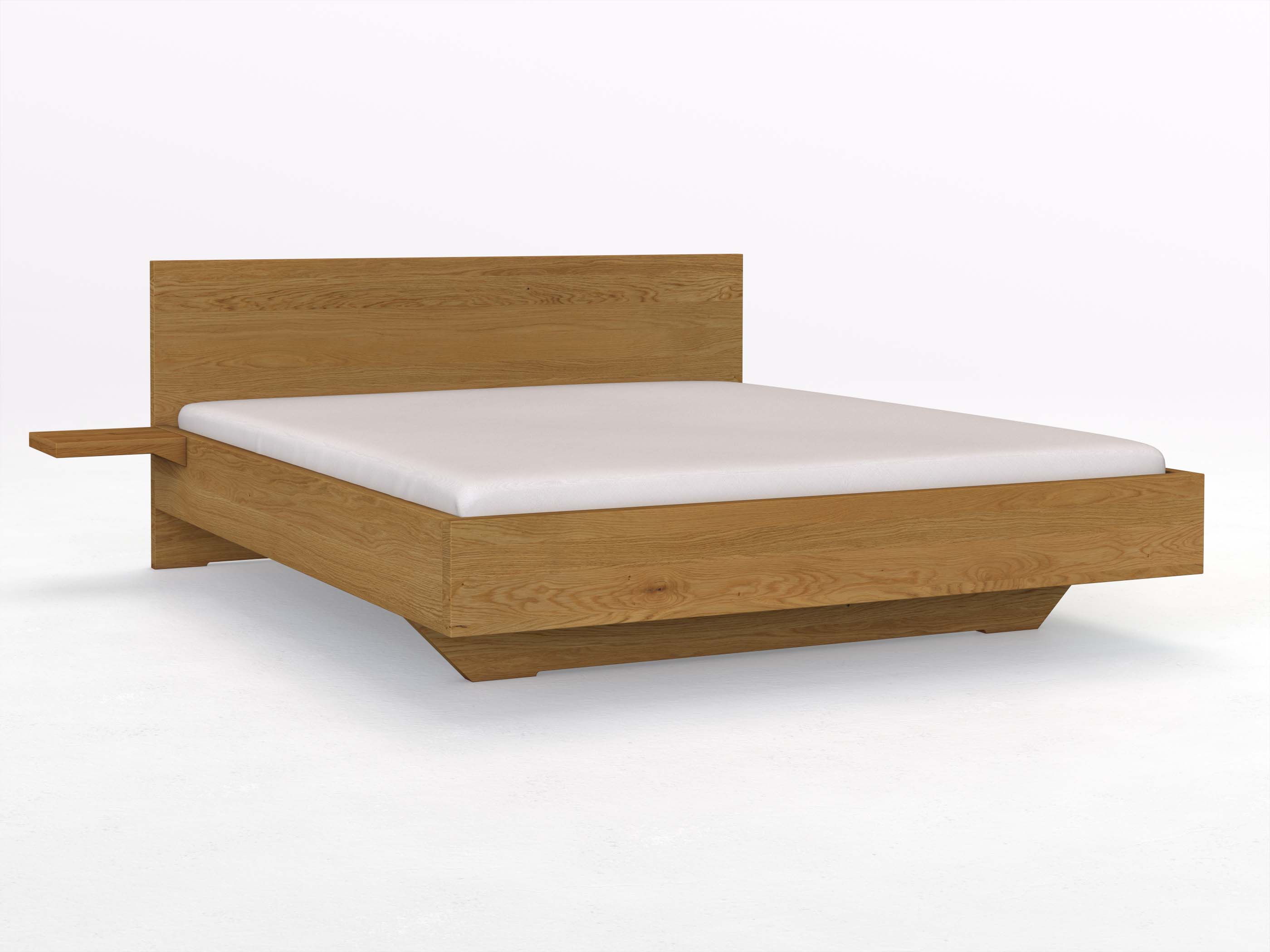 Eichenbett „Lukas“ in 180 x 200 cm mit zwei Ablagen