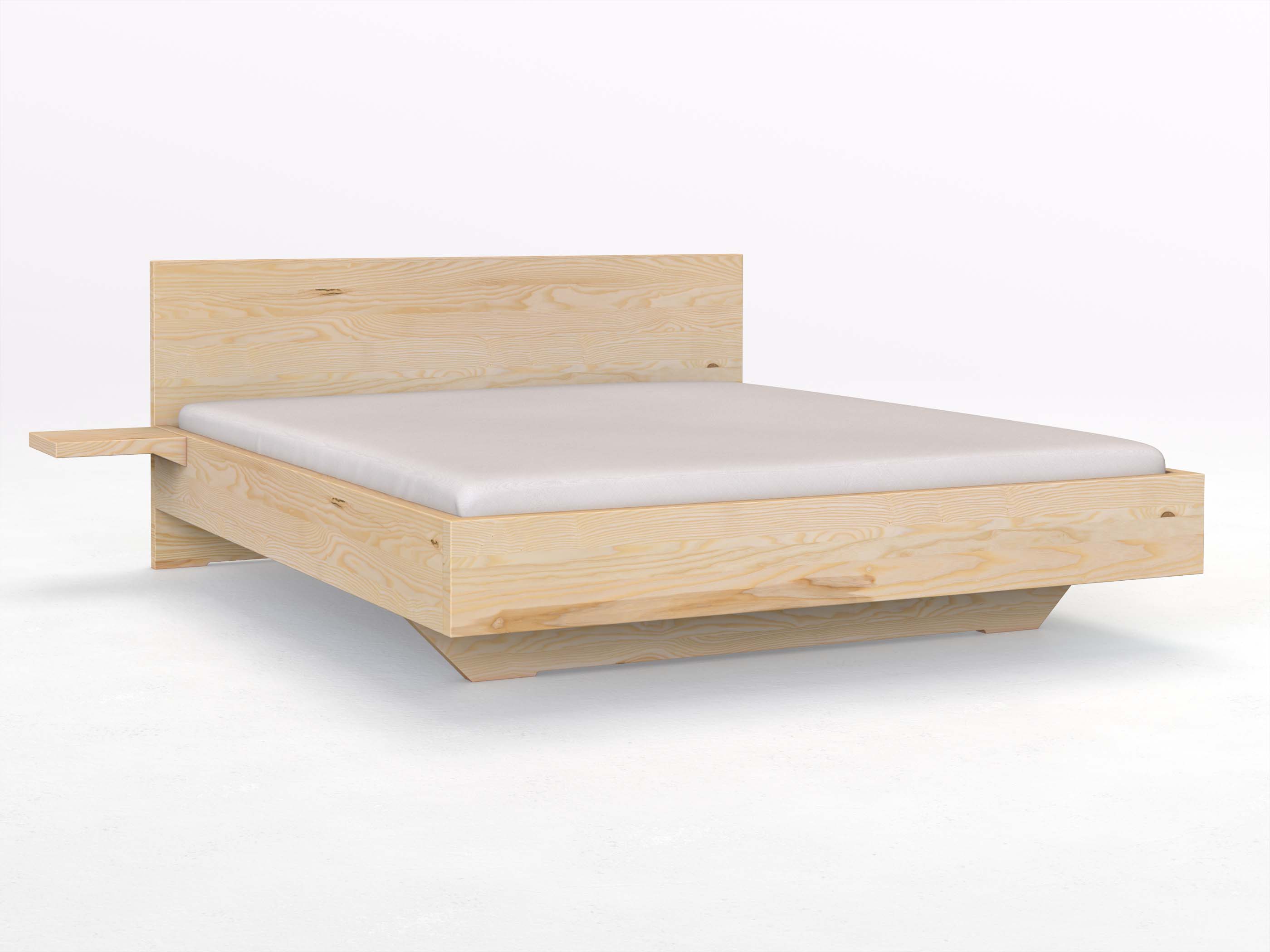 Eschenbett „Lukas“ in 180 x 200 cm mit zwei Ablagen