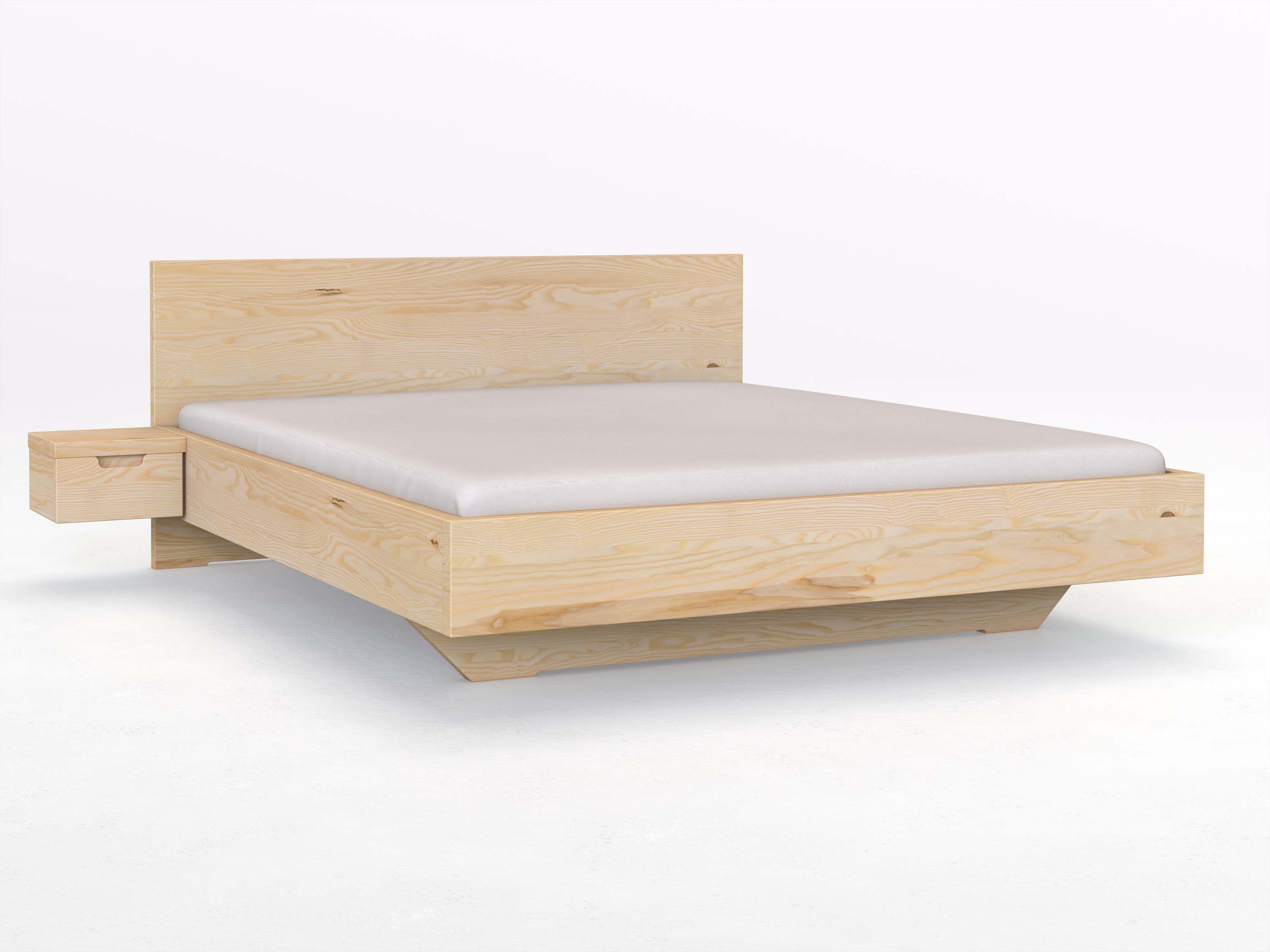 Eschenbett „Lukas“ in 180 x 200 cm mit zwei Nachttischen
