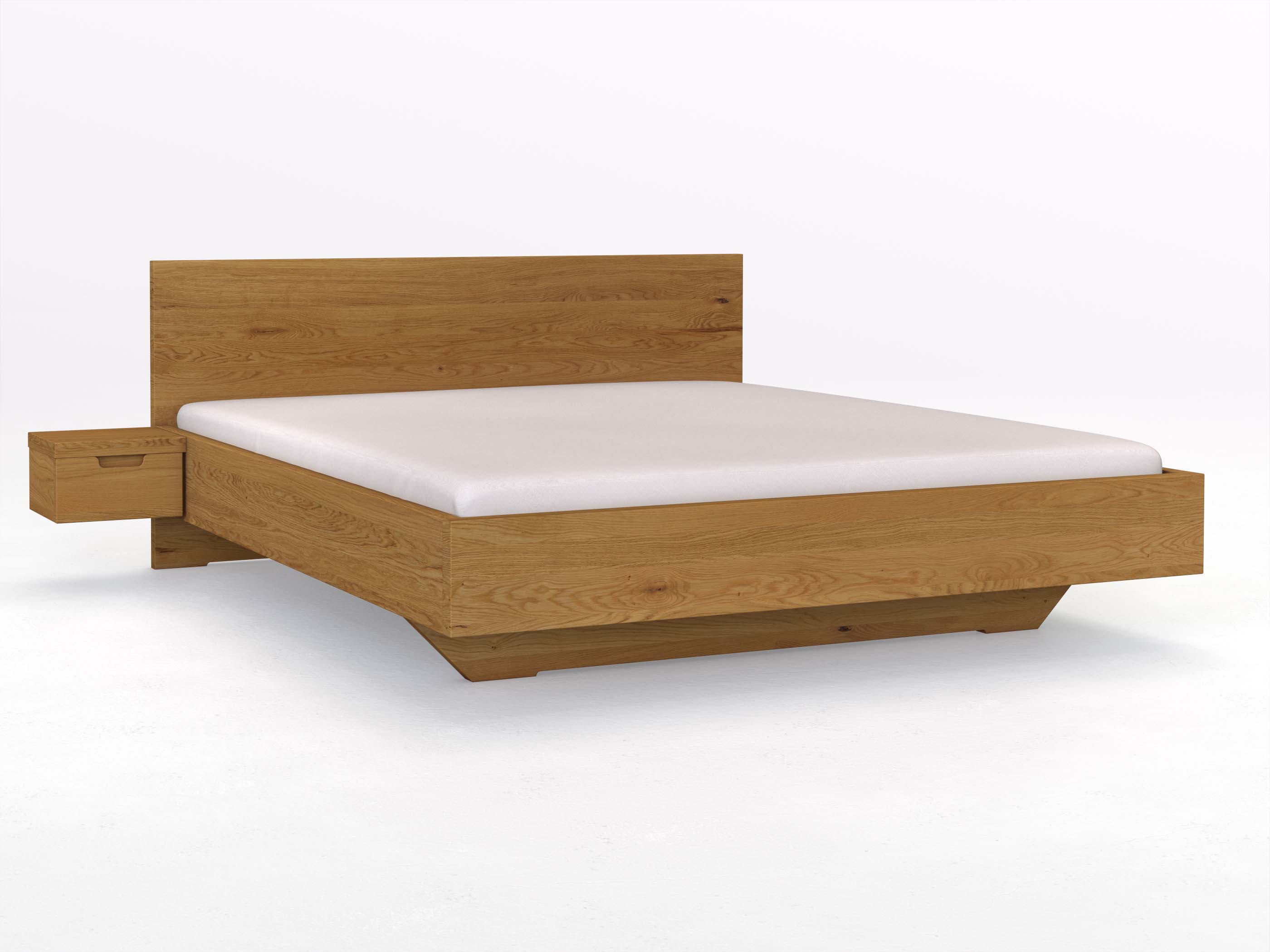 Eichenbett „Lukas“ in 180 x 200 cm mit zwei Nachttischen