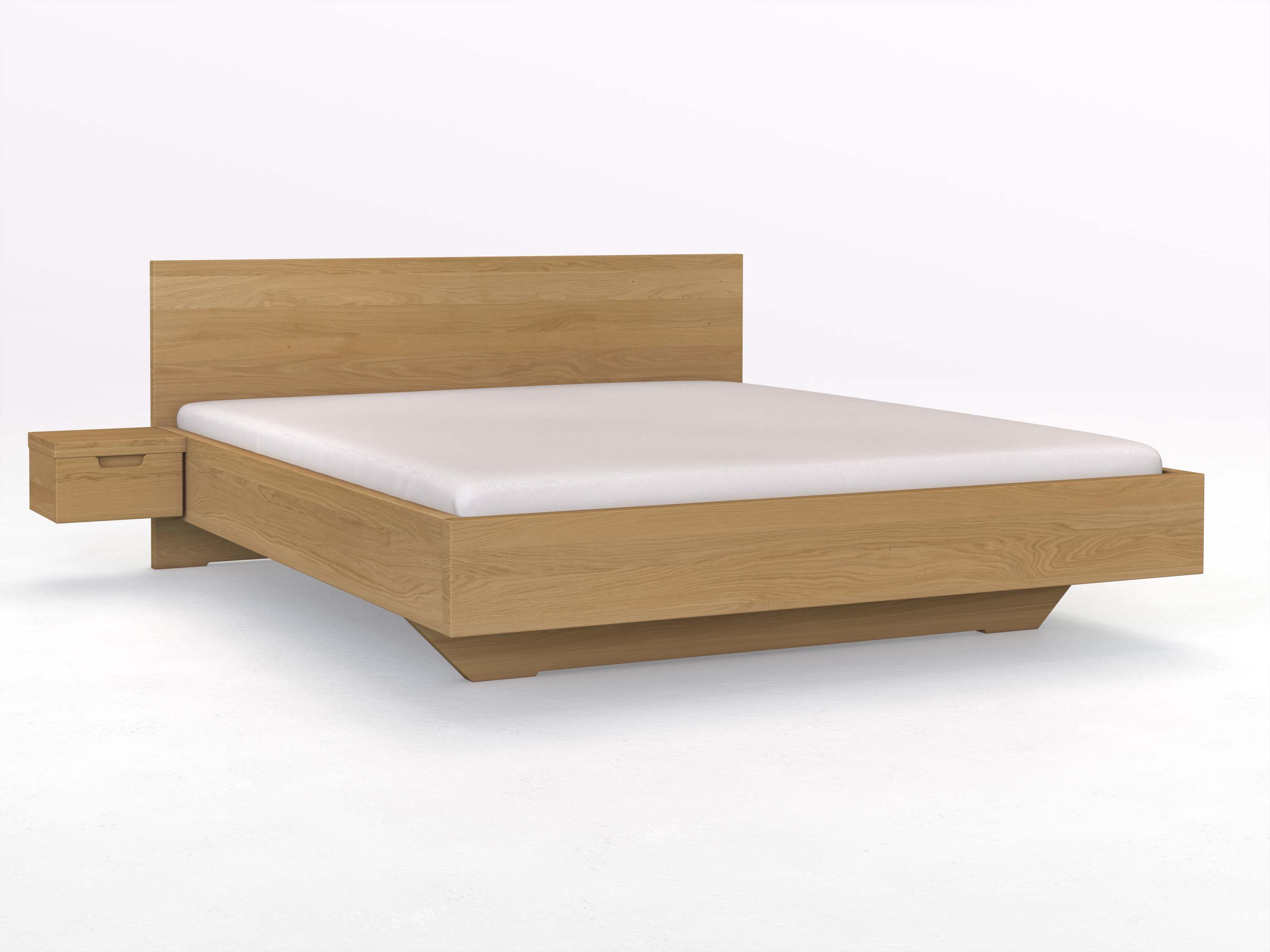 Eichenbett Hell „Lukas“ in 180 x 200 cm mit zwei Nachttischen