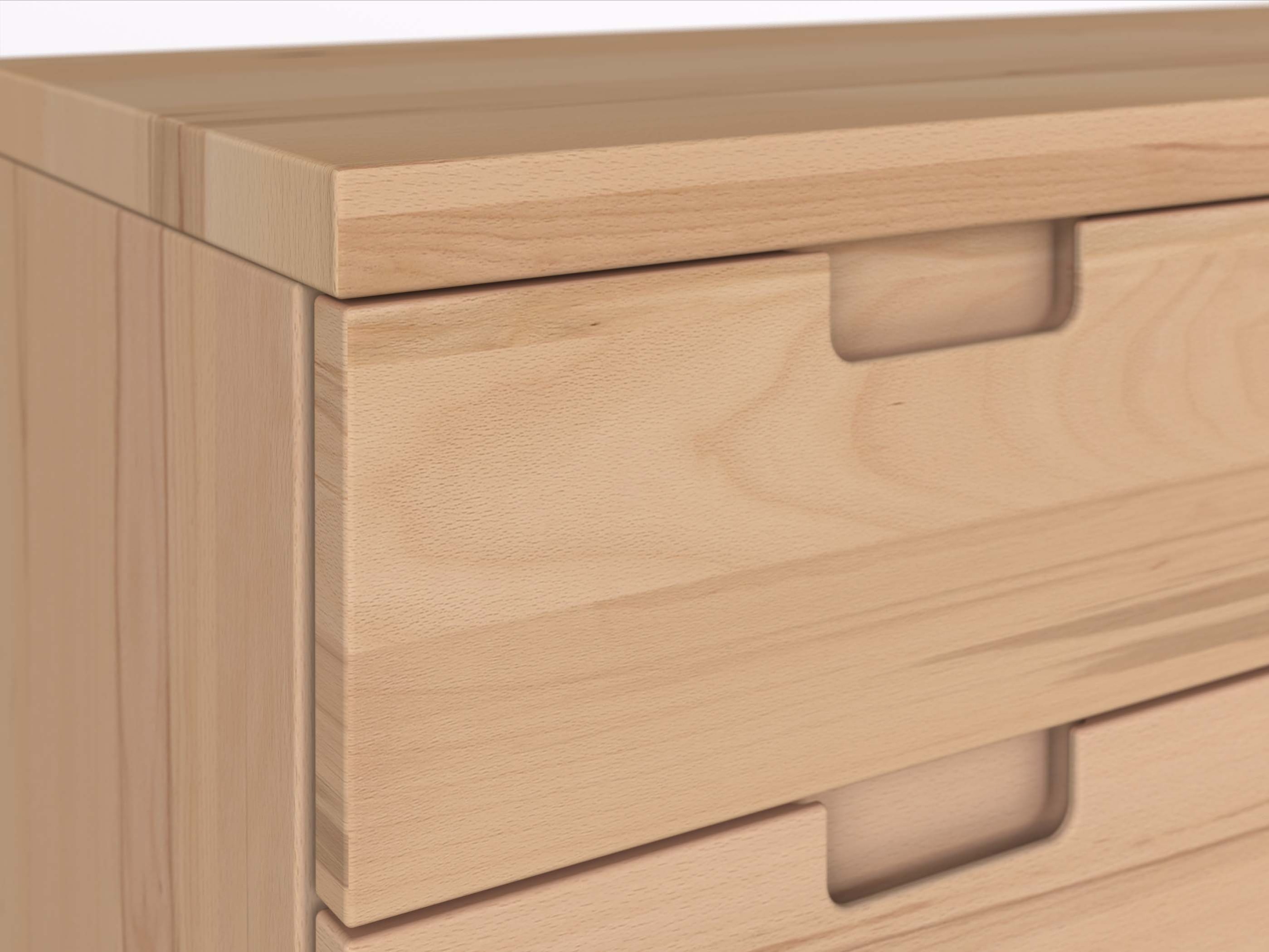 Kernbuchenkommode „Lukas“ Detail