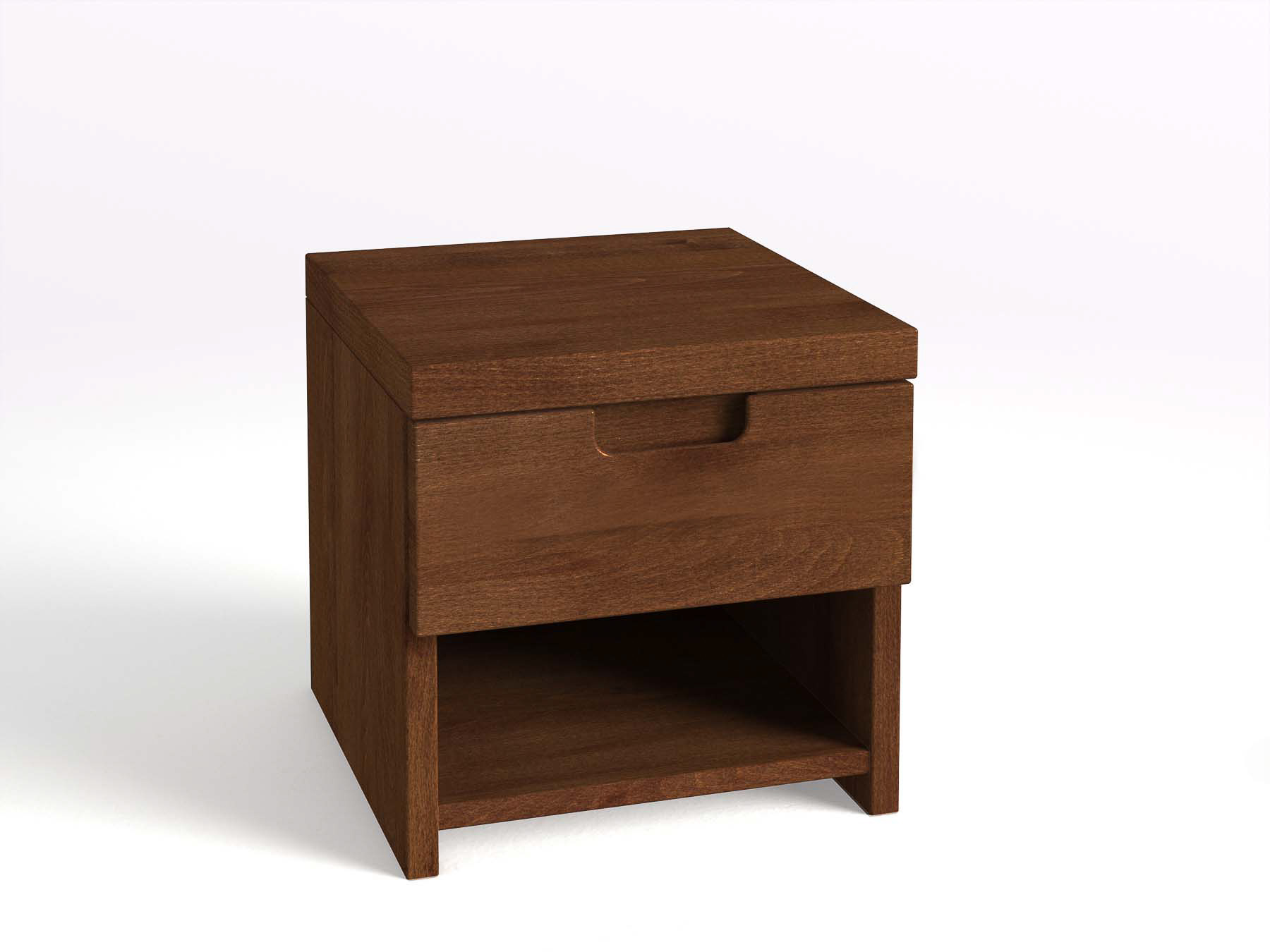 Nachttisch Buche Dunkel „Lukas“  in Standardhöhe, mit 1 Schublade