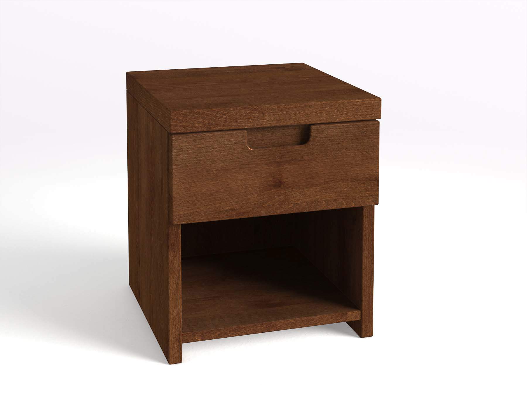 Nachttisch Buche Dunkel „Lukas“  in Komforthöhe, mit 1 Schublade