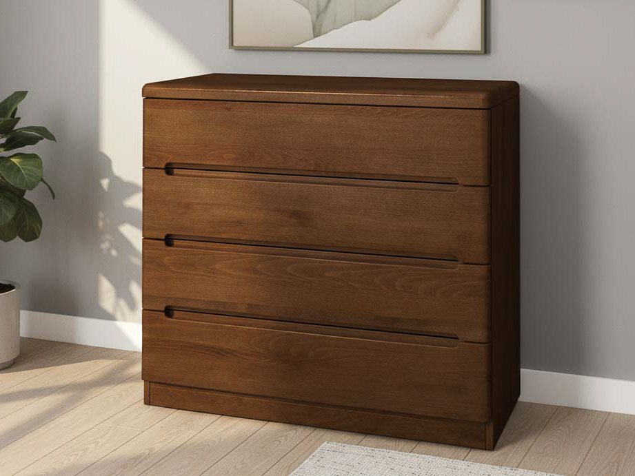 Buchenkommode Dunkel „Marlon“ mit 4 Laden 