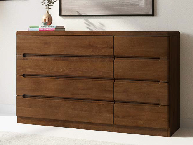 Buchenkommode Dunkel „Marlon“ mit 4 breiten und 4 schmalen Laden rechts