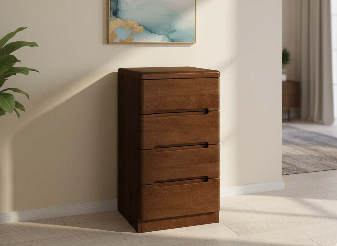 Buchenkommode Dunkel „Marlon“ mit 4 Laden 