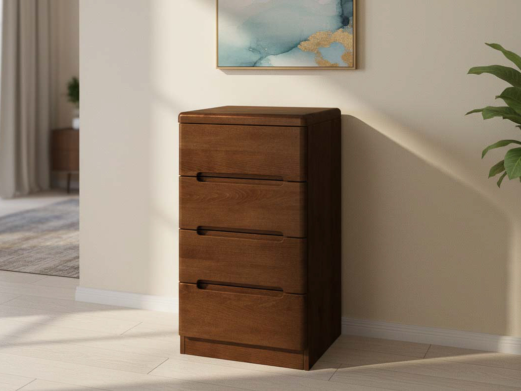 Buchenkommode Dunkel „Marlon“ mit 4 Laden 