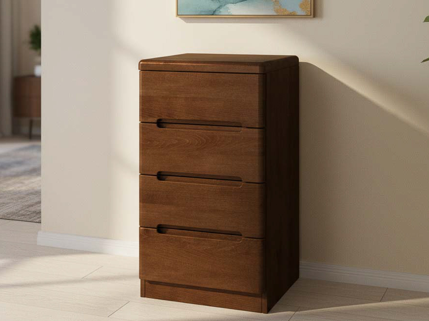 Buchenkommode Dunkel „Marlon“ mit 4 Laden 