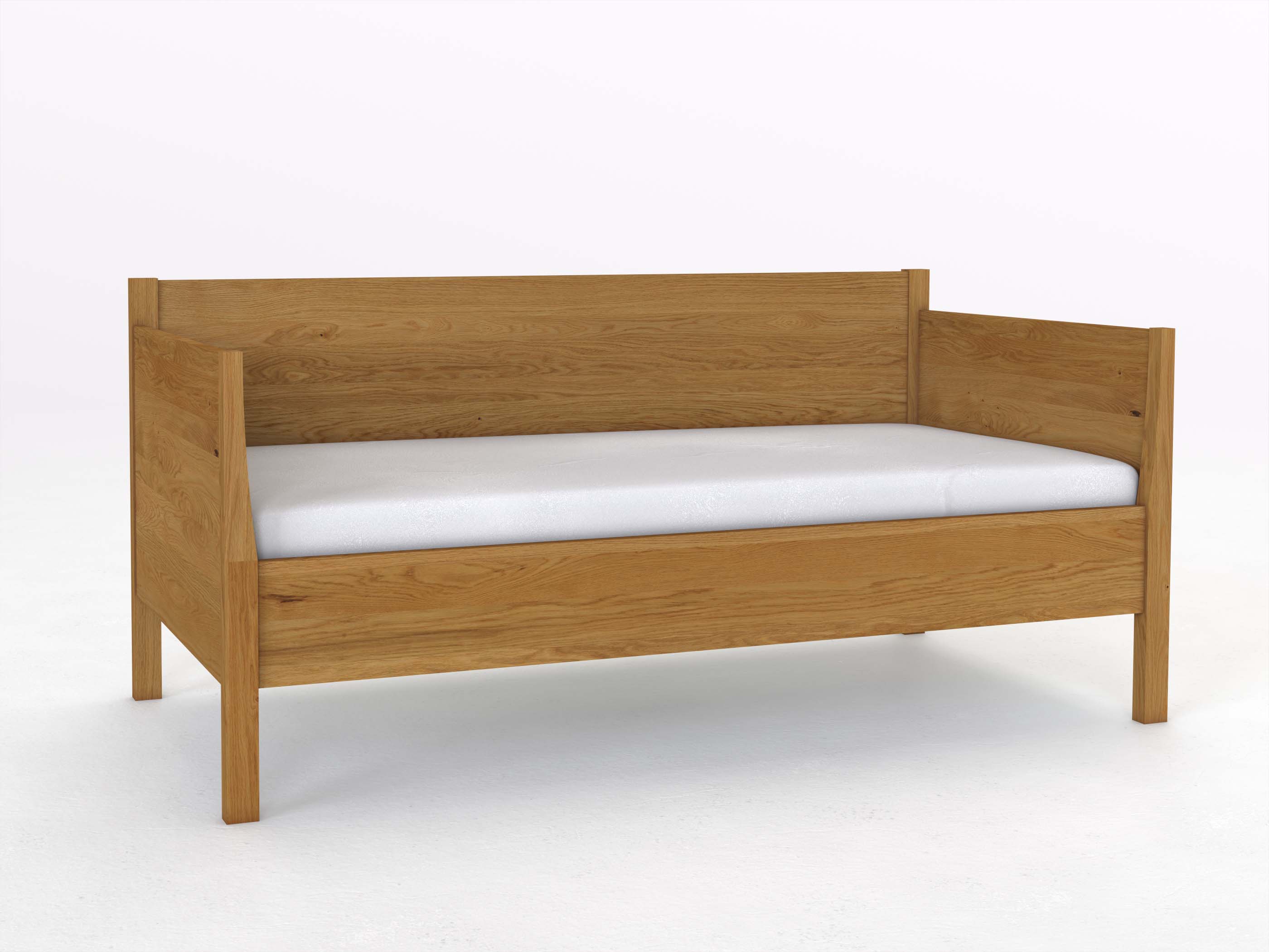 Sofabett „Melanie“ aus Eiche in den Maßen 90 x 200 cm - mit zwei Armlehnen
