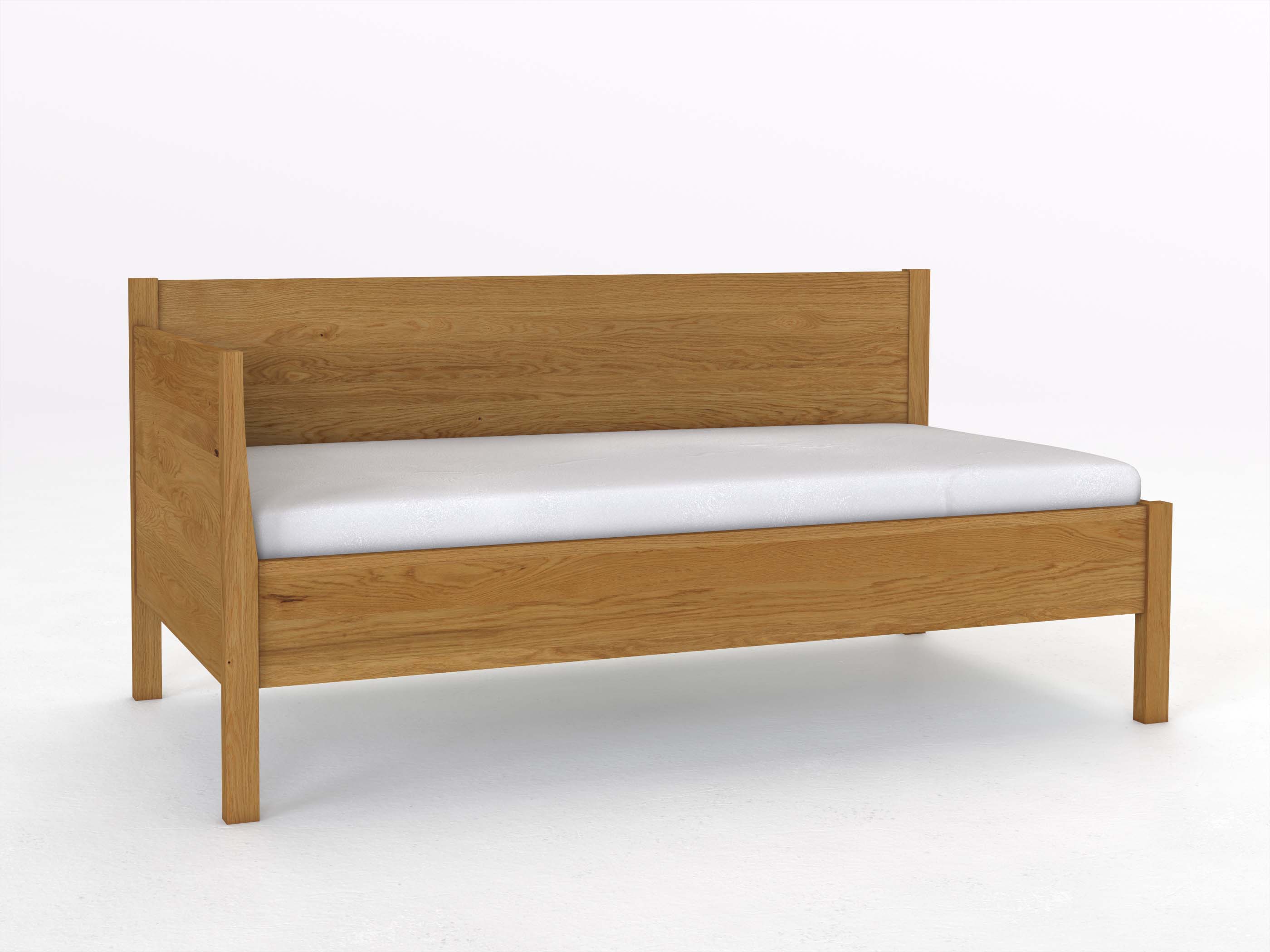 Sofabett „Melanie“ aus Eiche in den Maßen 90 x 200 cm - mit Armlehne links