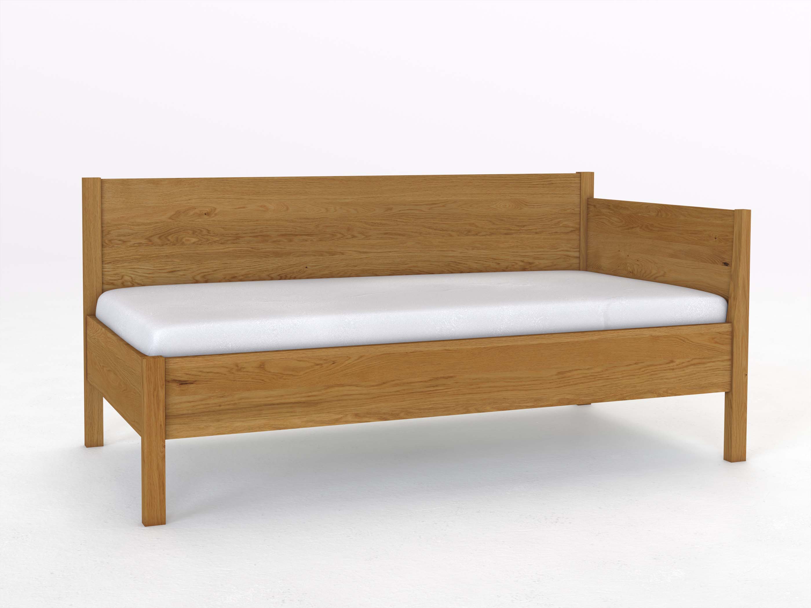 Sofabett „Melanie“ aus Eiche in den Maßen 90 x 200 cm - mit Armlehne rechts