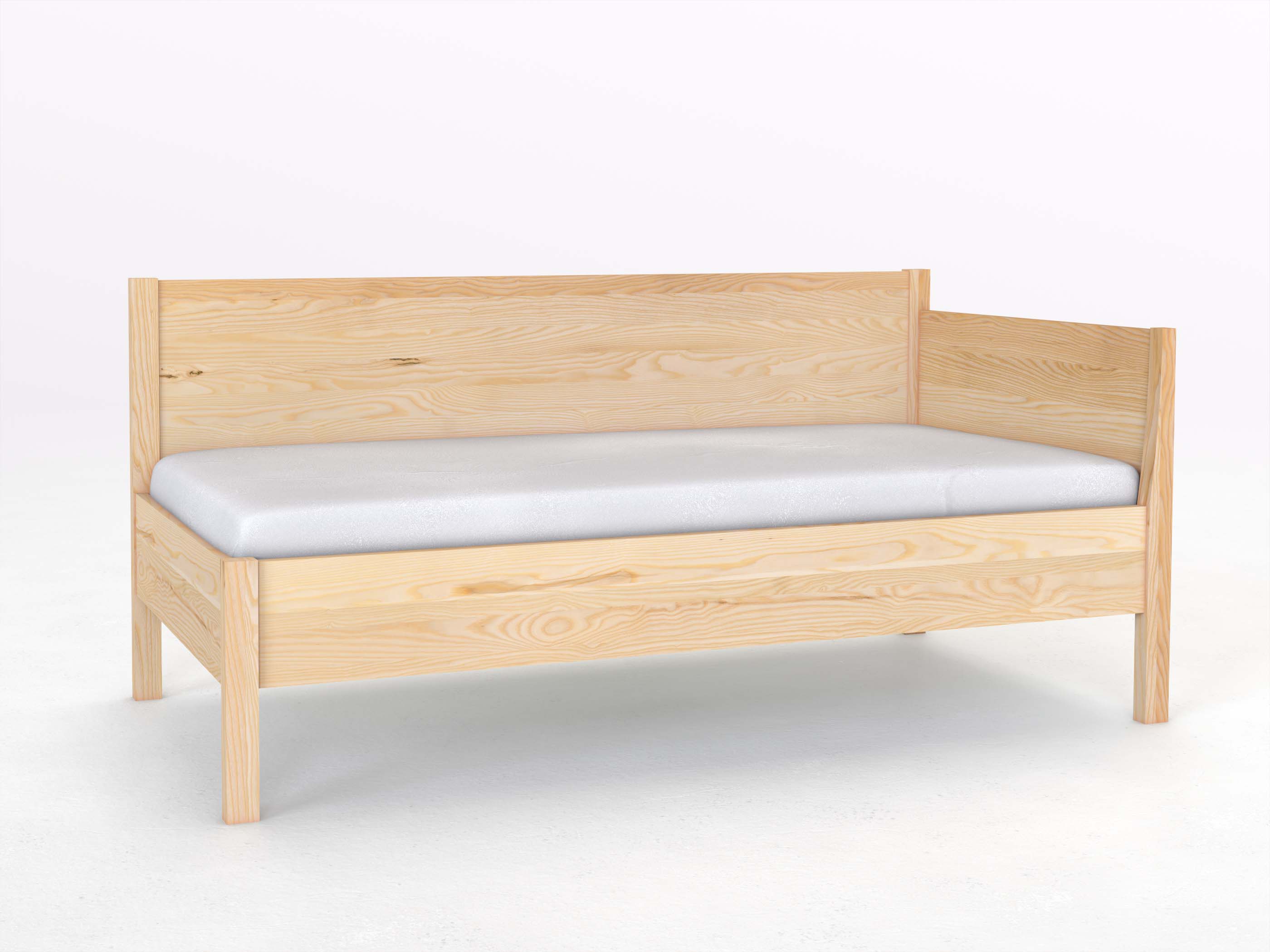 Sofabett „Melanie“ aus Esche in den Maßen 90 x 200 cm - mit Armlehne rechts