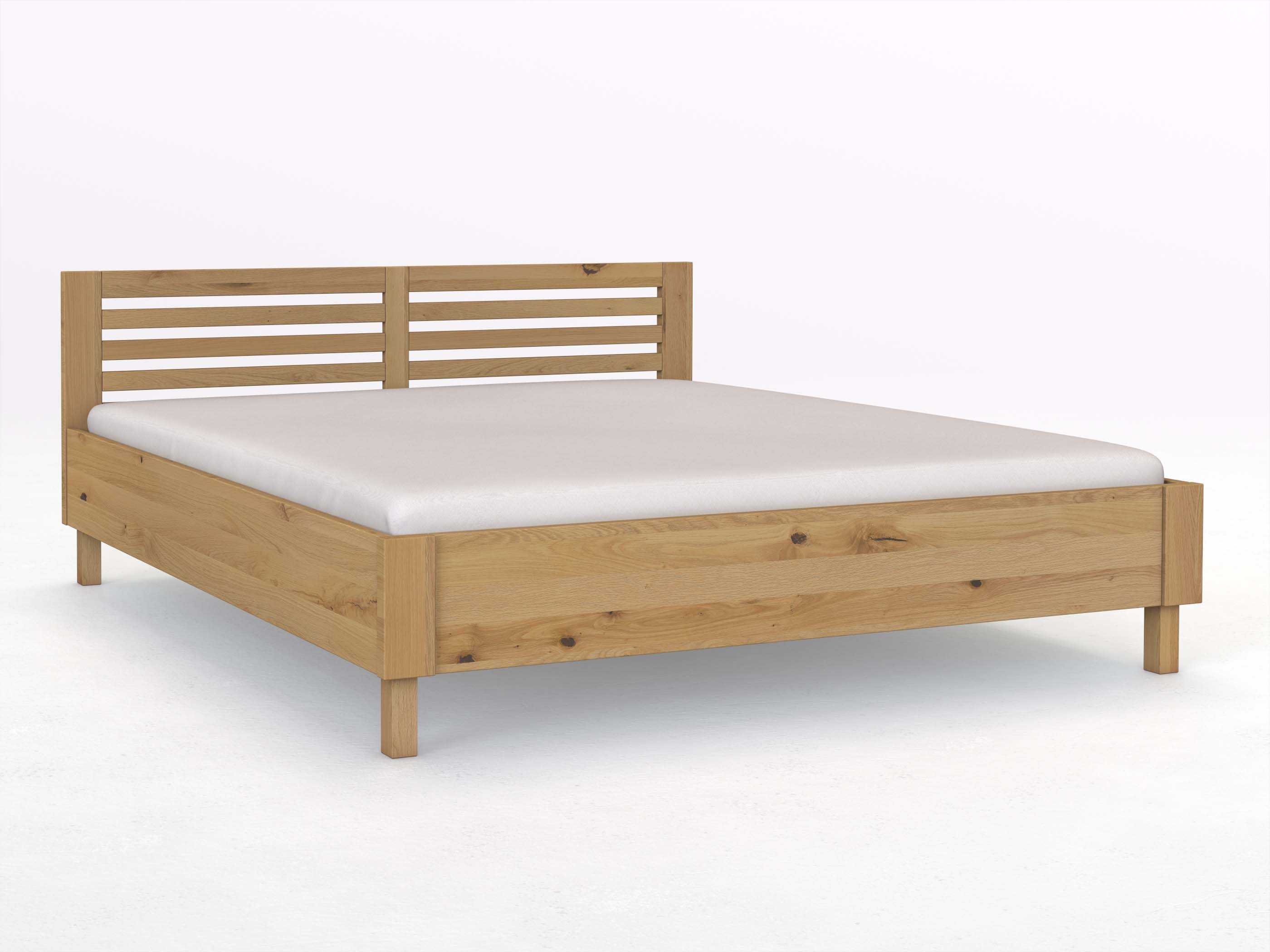 Bett „Moritz“ aus Wildeiche Hell in 180 x 200 cm