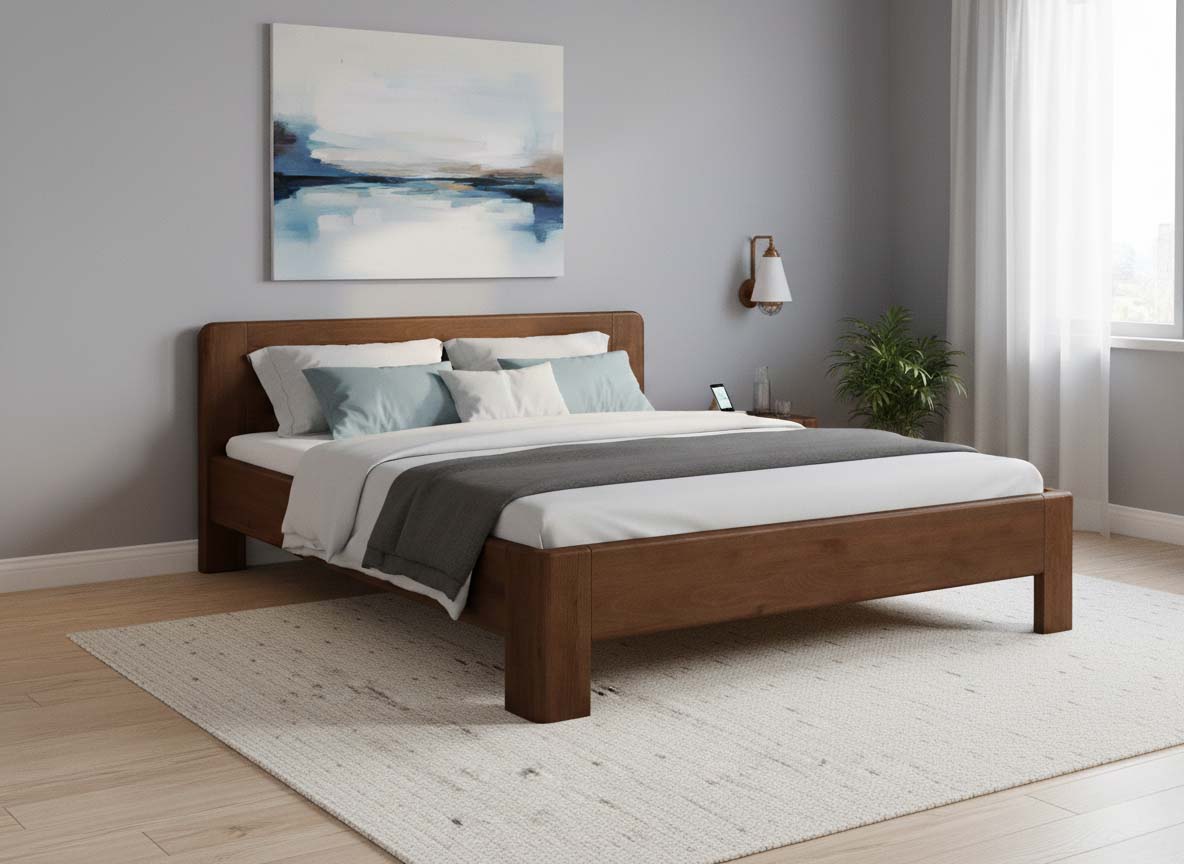 Buchenbett Dunkel „Niklas“ in 180 x 200 cm