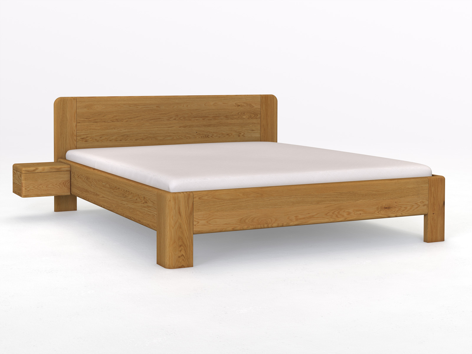 Eichenbett „Niklas“ in 180 x 200 cm mit zwei Nachttischen