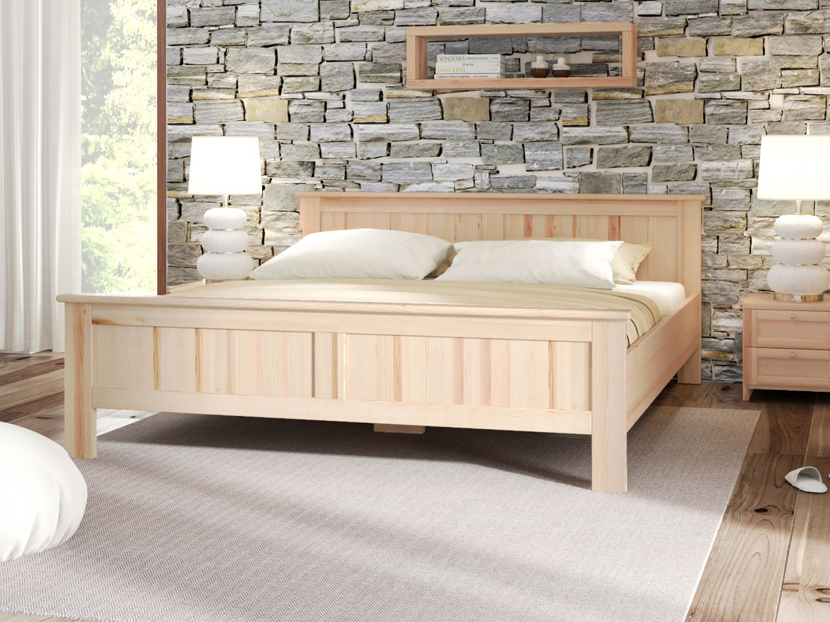 Schlafzimmer mit Massivholzbett aus Esche "Patrick"