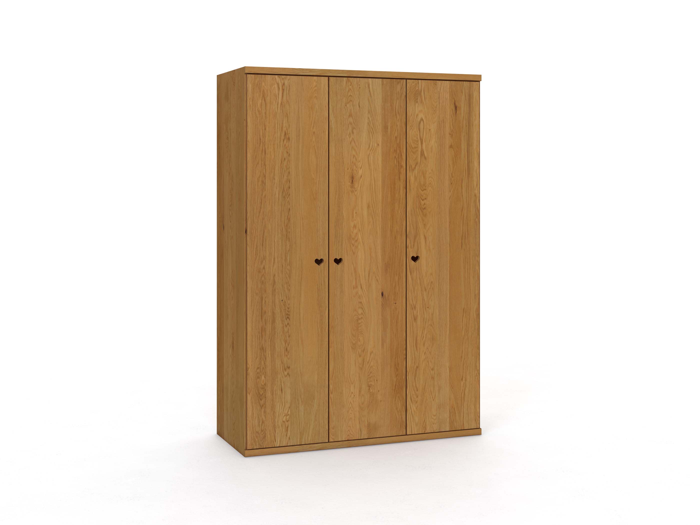 Eichenschrank „Romana“, 3-türig, Höhe 220 cm, Griffausführung „Heidi“