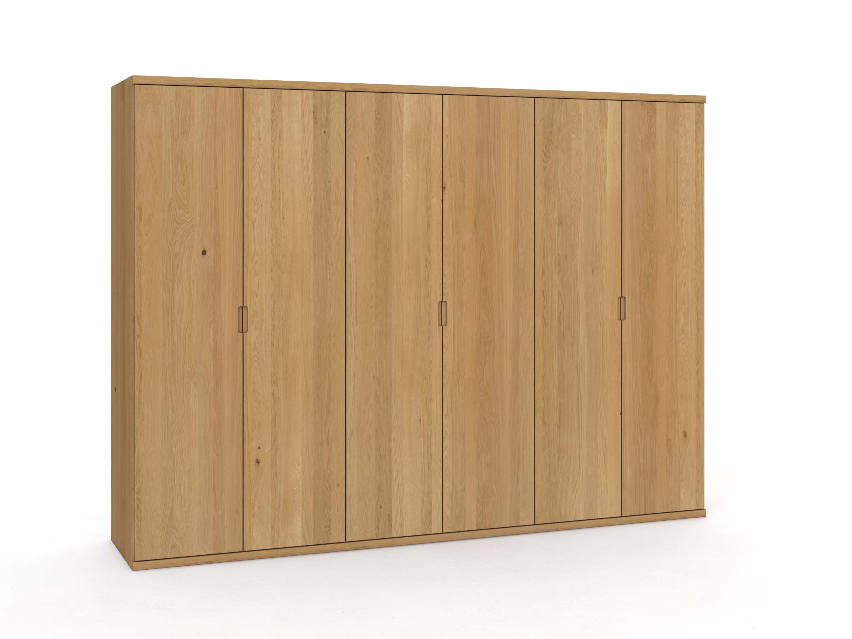 Eichenschrank „Romana“, 6-türig, Höhe 220 cm, Griffausführung „Lukas“