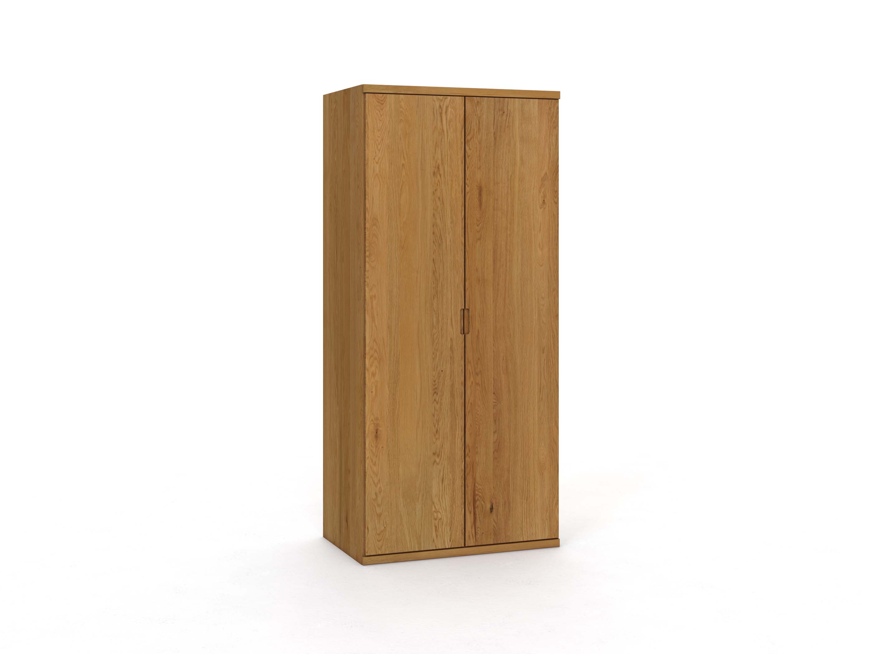 Eichenschrank „Romana“, 2-türig, Höhe 220 cm, Griffausführung „Lukas“