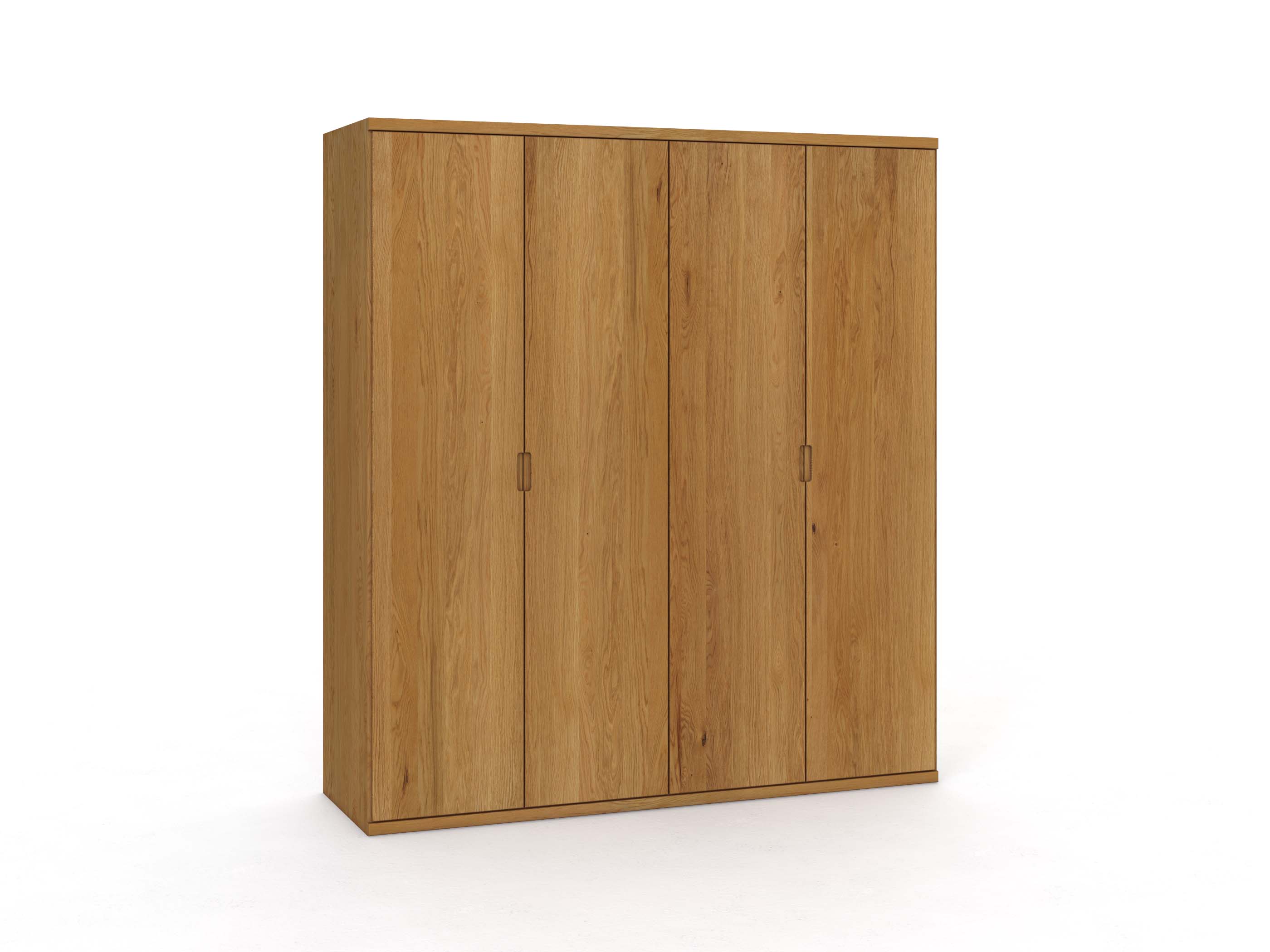 Eichenschrank „Romana“, 4-türig, Höhe 220 cm, Griffausführung „Lukas“