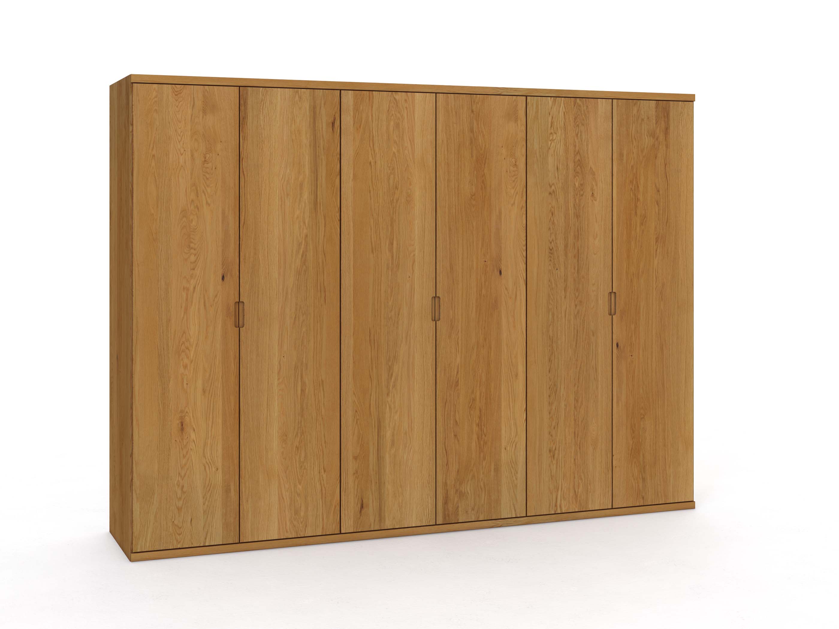 Eichenschrank „Romana“, 6-türig, Höhe 220 cm, Griffausführung „Lukas“