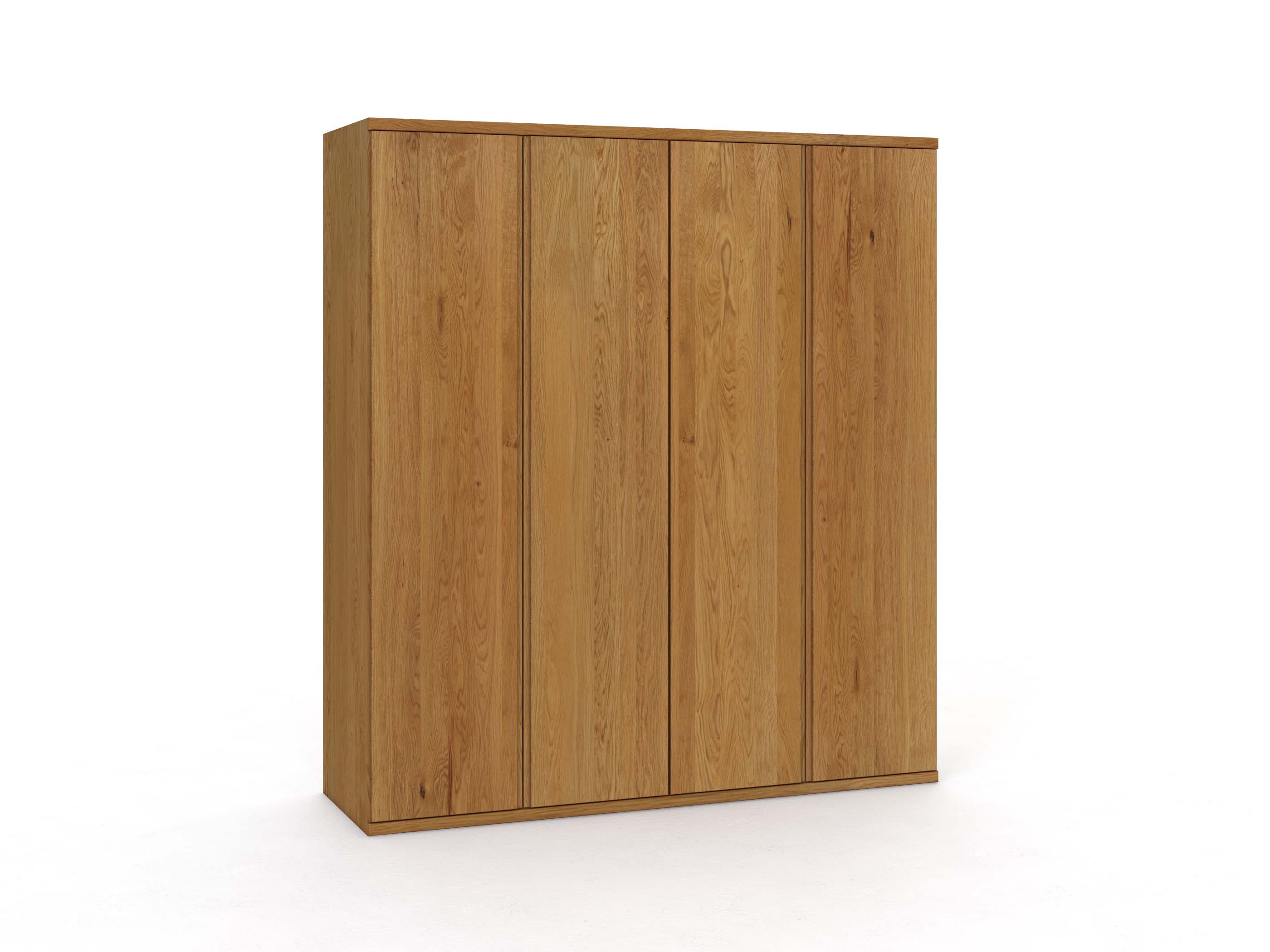 Eichenschrank „Romana“, 4-türig, Höhe 220 cm, Griffausführung „Patrizia“