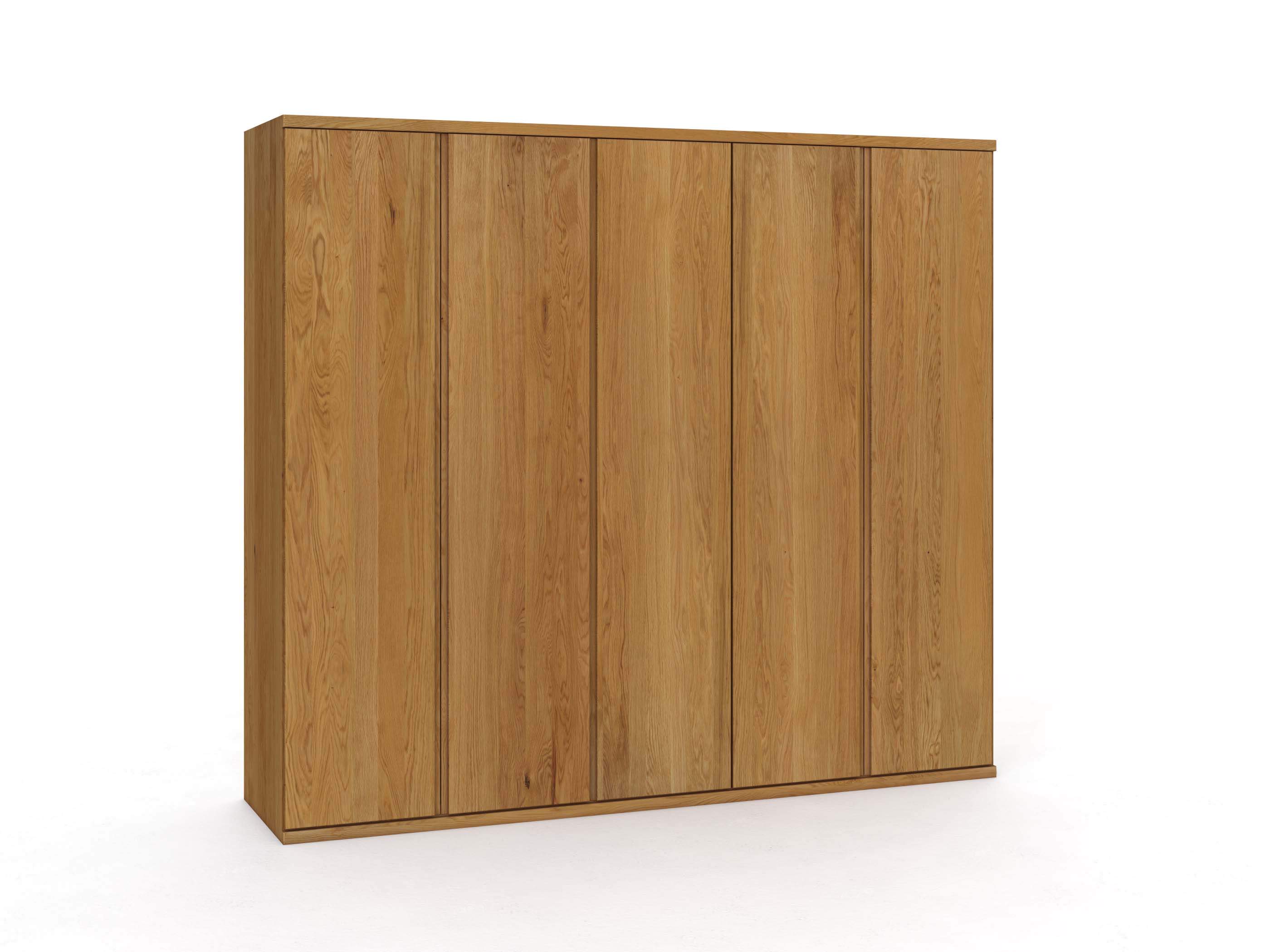 Eichenschrank „Romana“, 5-türig, Höhe 220 cm, Griffausführung „Patrizia“