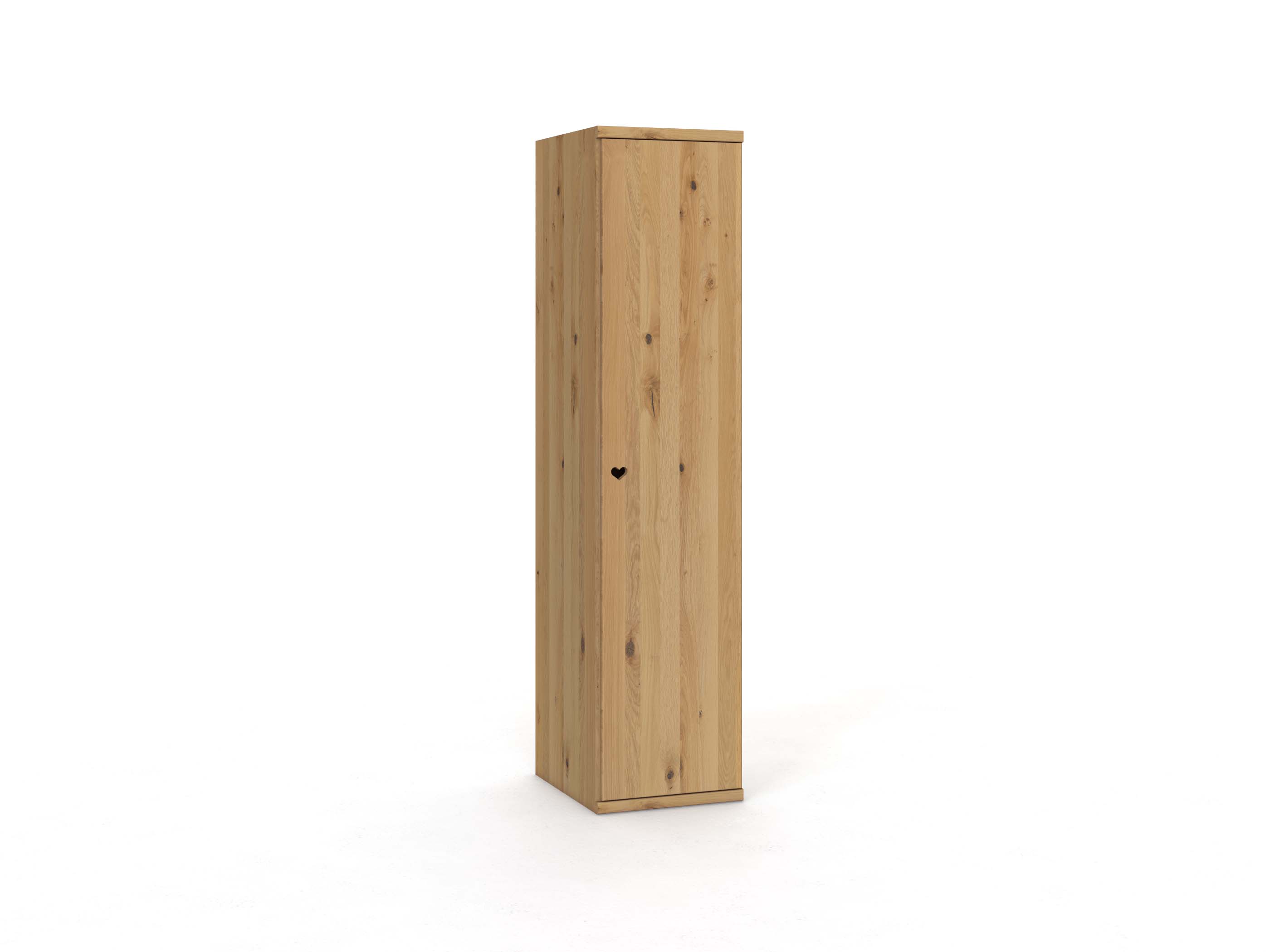 Wildeichenschrank Hell „Romana“, 1-türig, Höhe 220 cm, Griffausführung „Heidi“