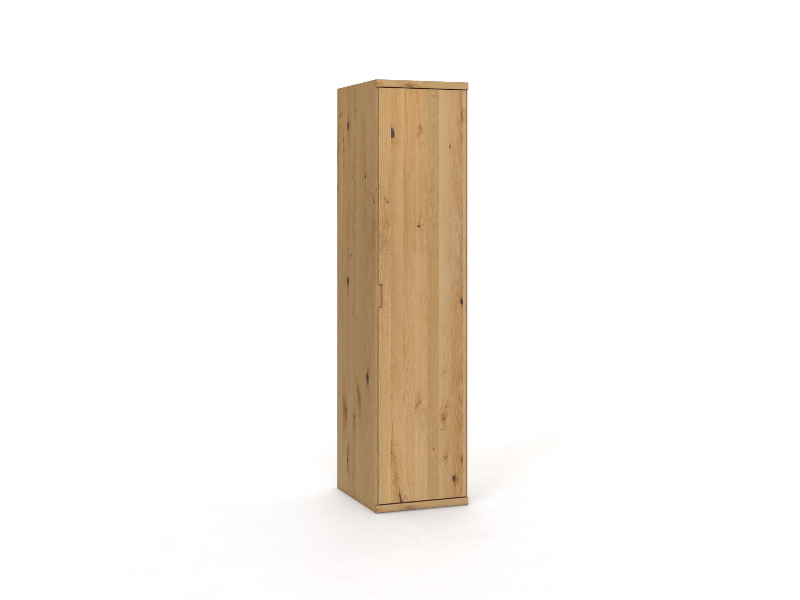 Wildeichenschrank Hell „Romana“, 1-türig, Höhe 220 cm, Griffausführung „Lukas“