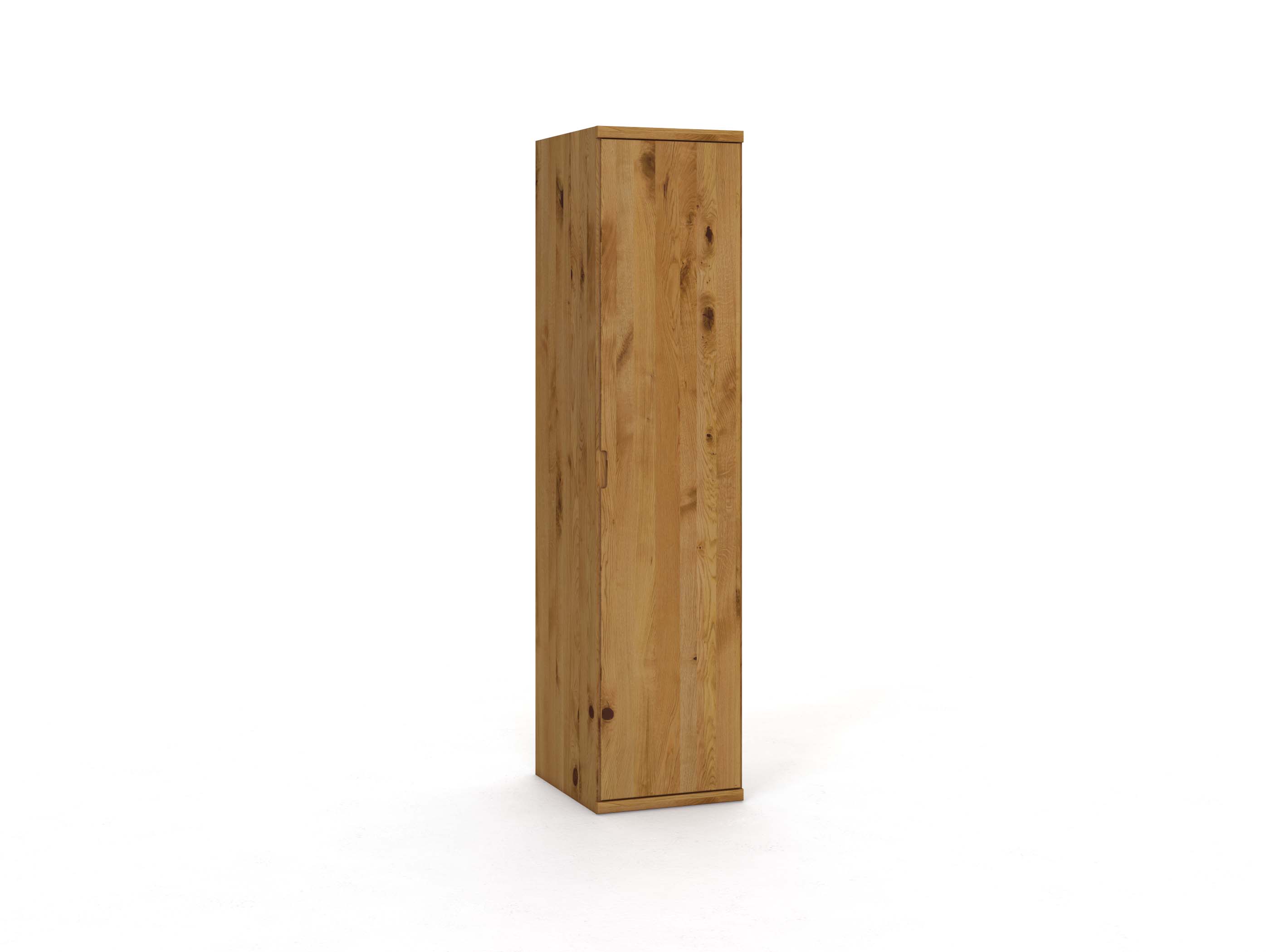 Wildeichenschrank „Romana“, 1-türig, Höhe 220 cm, Griffausführung „Lukas“, Türanschlag: rechts