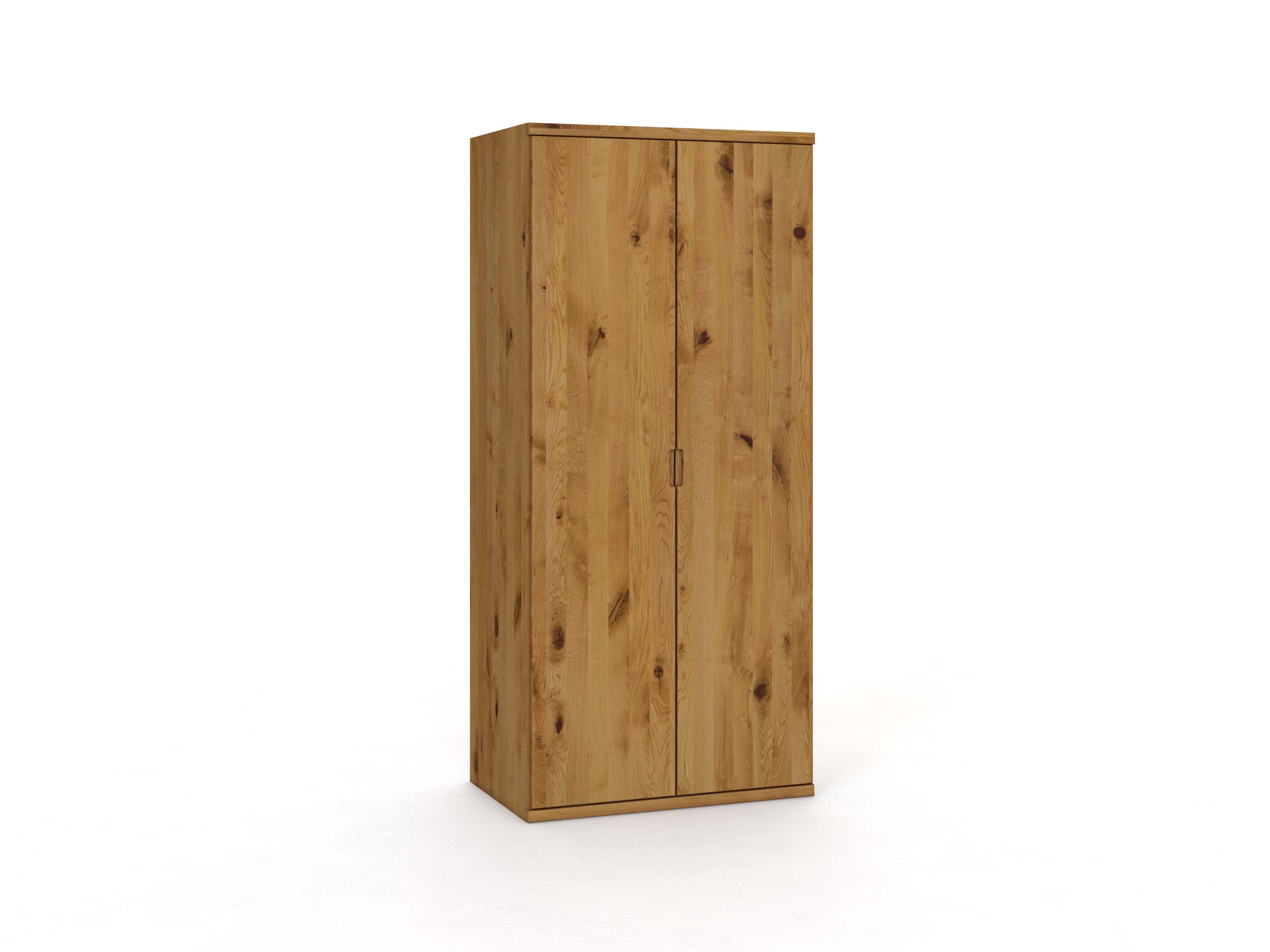 Wildeichenschrank „Romana“, 2-türig, Höhe 220 cm, Griffausführung „Lukas“