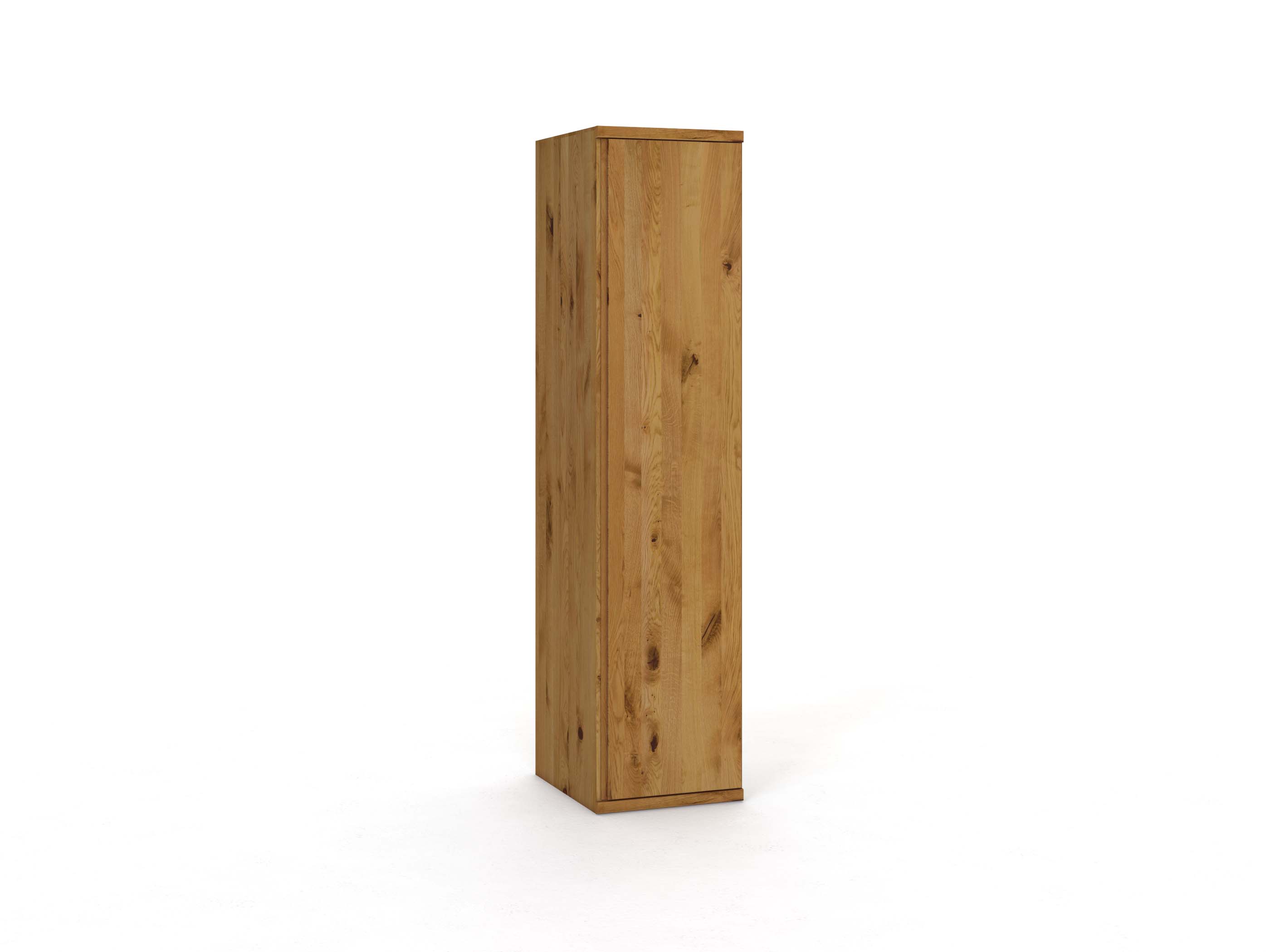 Wildeichenschrank „Romana“, 1-türig, Höhe 220 cm, Griffausführung „Patrizia“, Türanschlag: rechts