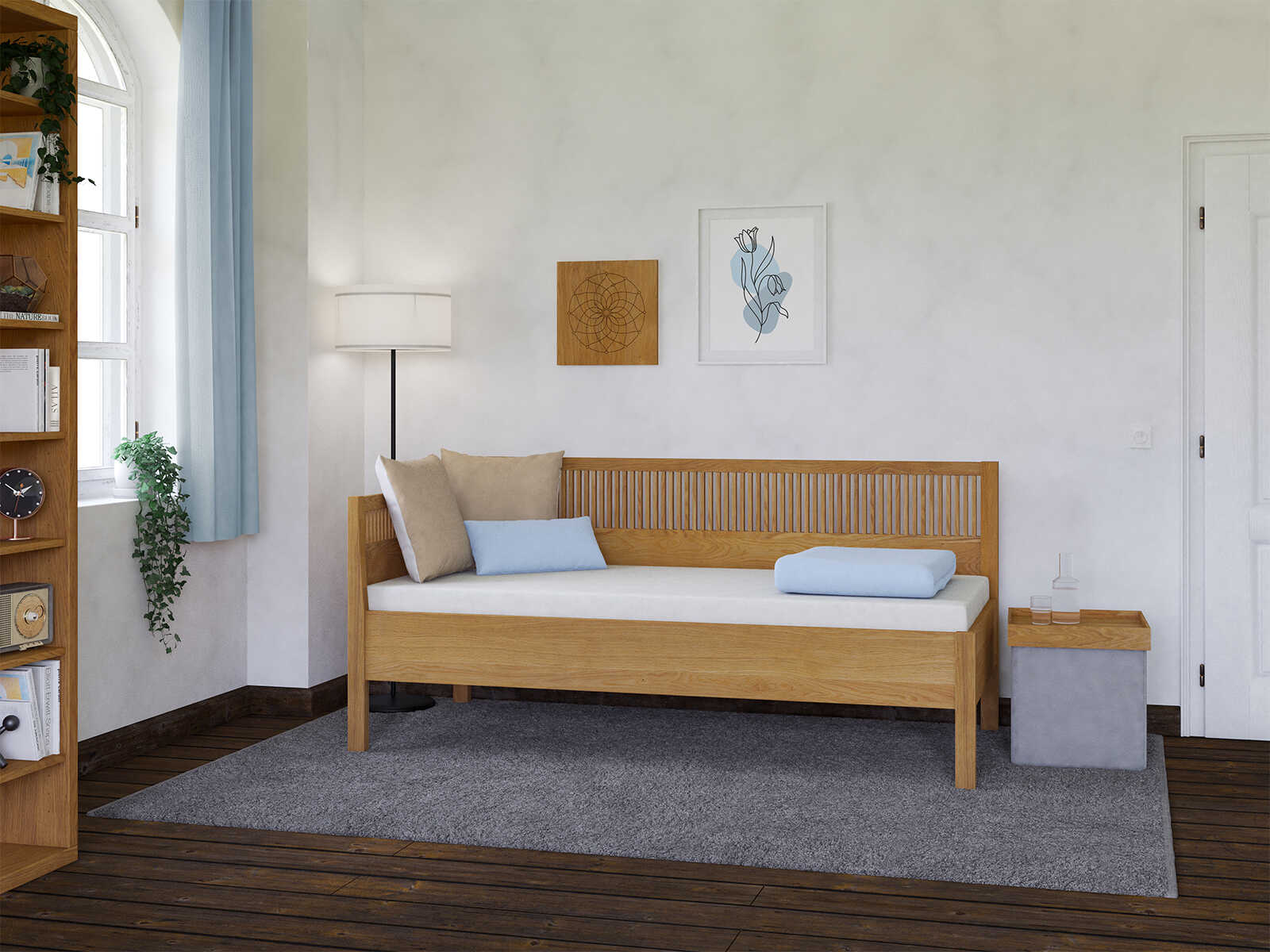 Zimmer mit Sofabett „Julia“ aus Eiche in den Maßen 90 x 200 cm