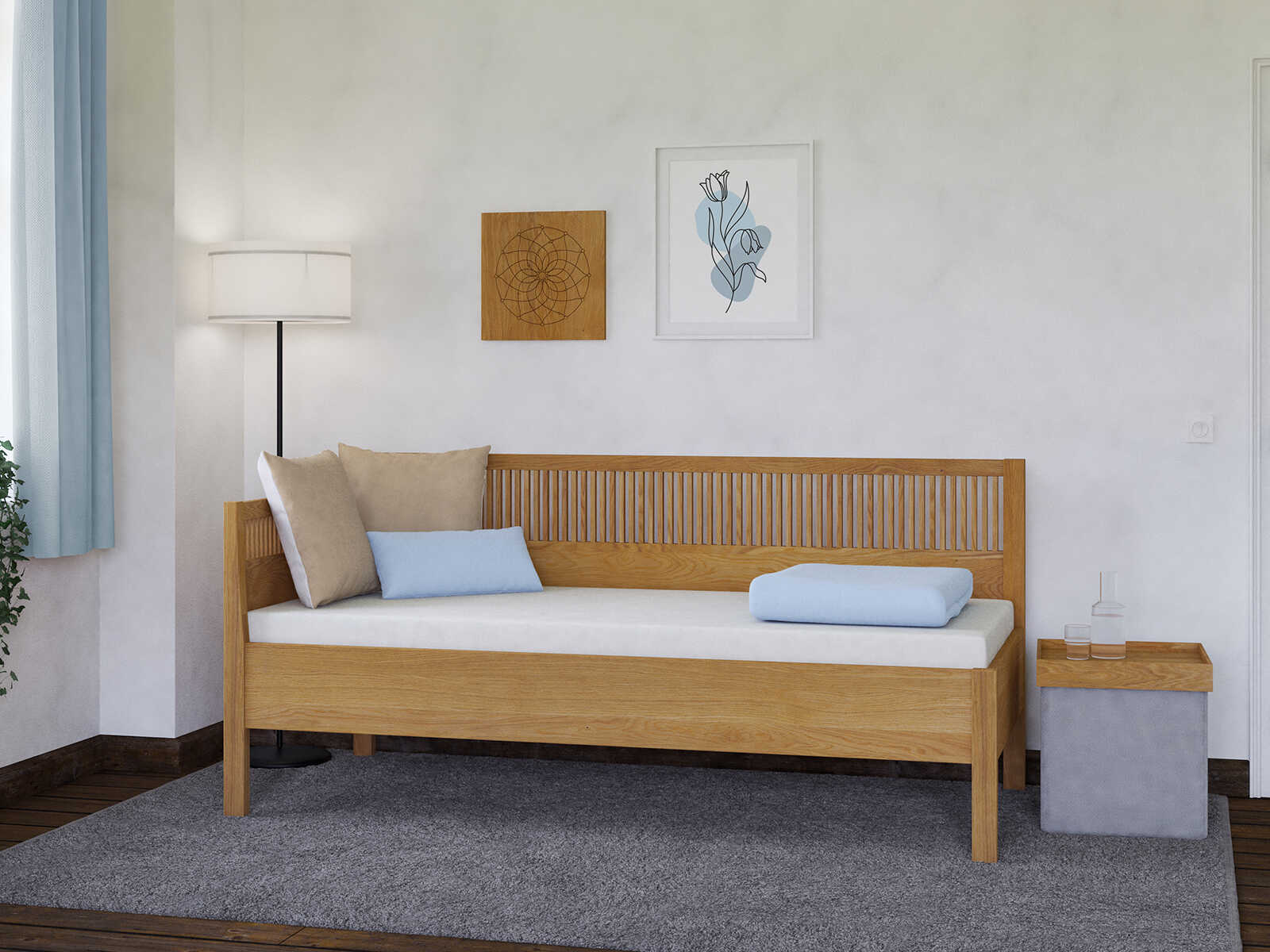 Sofabett „Julia“ aus Massivholz in den Maßen 90 x 200 cm