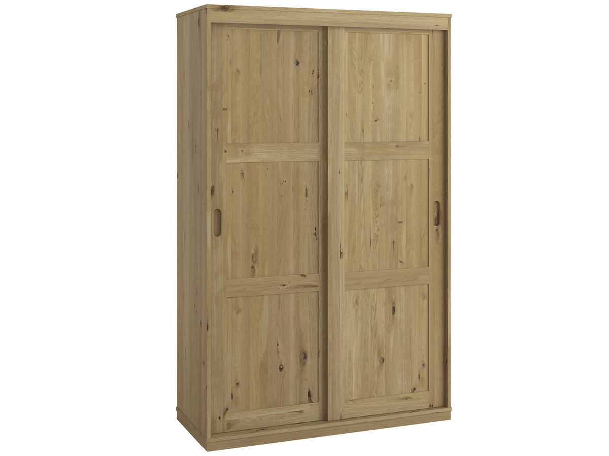 Schiebetürenschrank aus Wildeichenholz "Robert" 2-türig, Höhe 235 cm