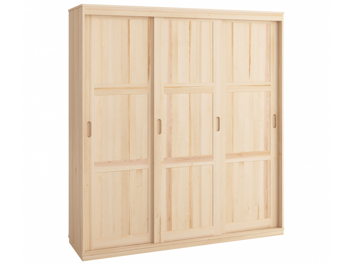 Schiebetürenschrank aus Eschenholz "Robert" 3-türig, Höhe 235 cm