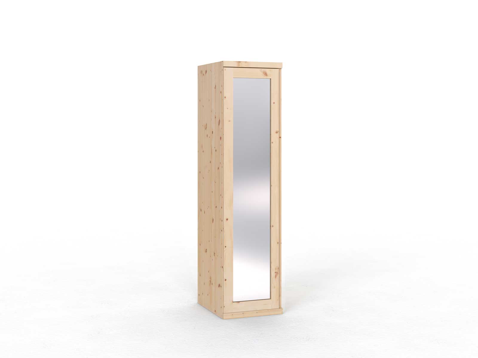 Zirbenschrank „Sandra“, 1-türig, Höhe 220 cm, Griffausführung „Patrizia“,  Türanschlag links