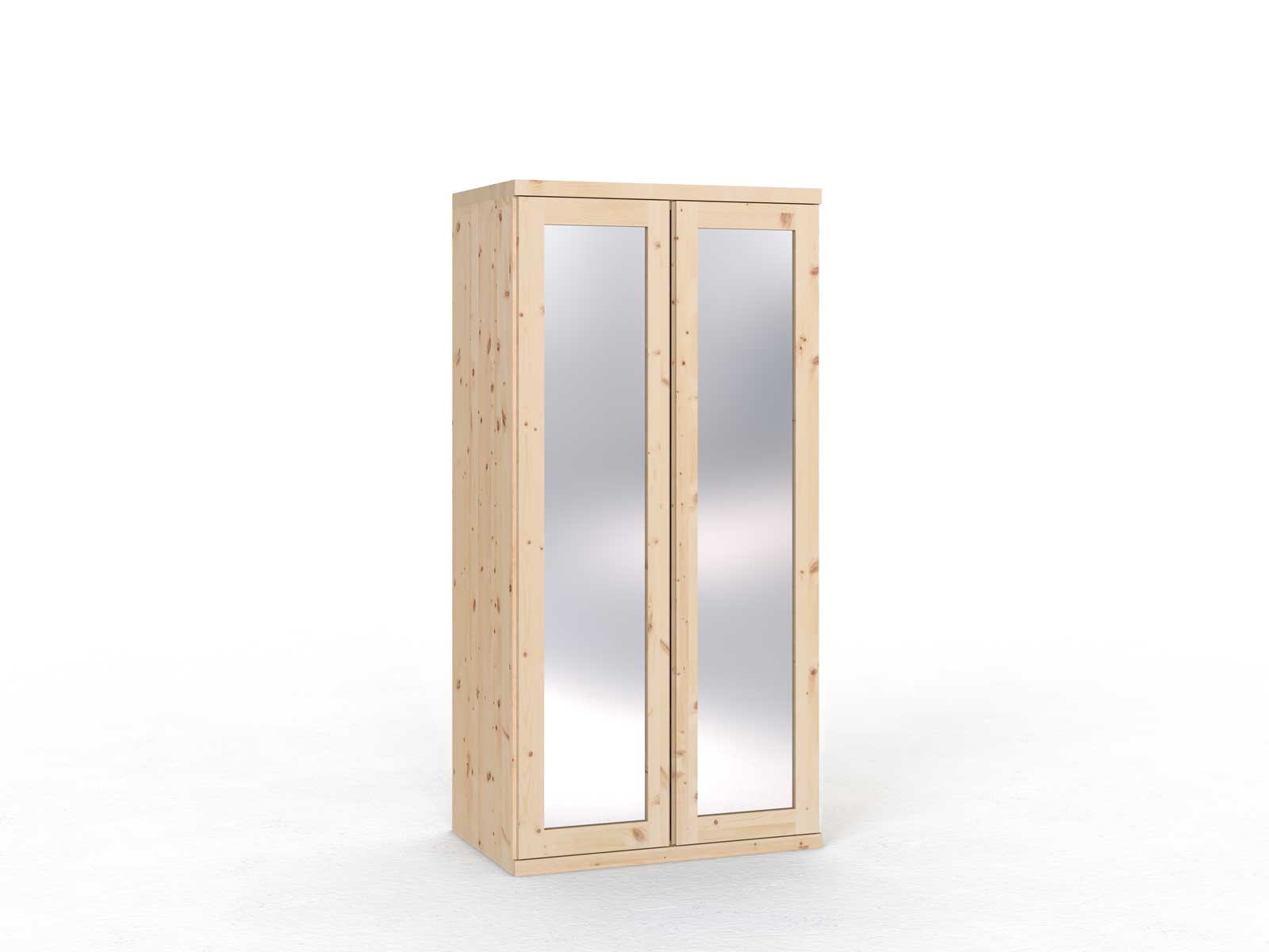 Zirbenschrank „Sandra“, 2-türig, Höhe 220 cm, Griffausführung „Patrizia“