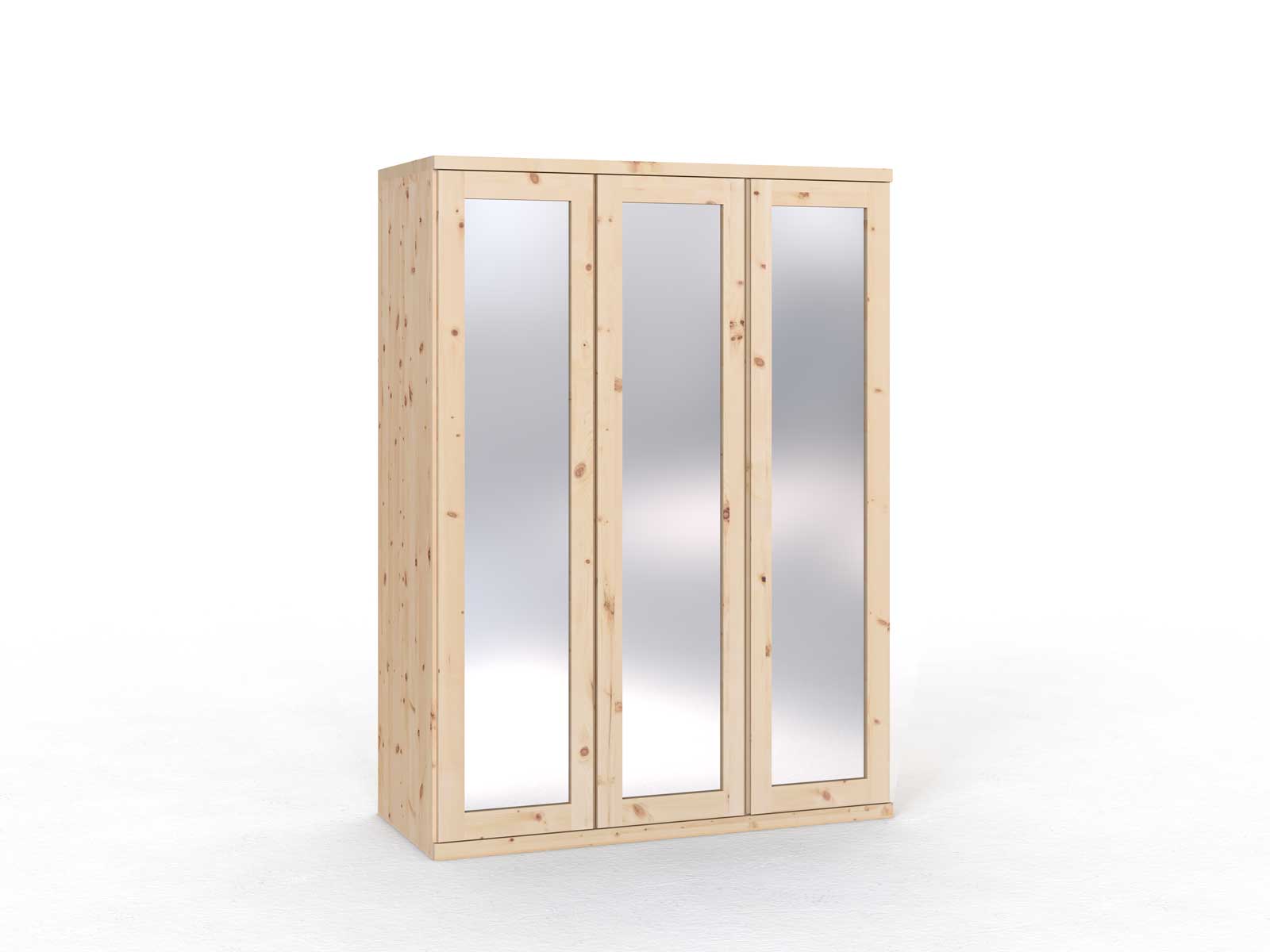 Zirbenschrank „Sandra“, 3-türig, Höhe 220 cm, Griffausführung „Patrizia“