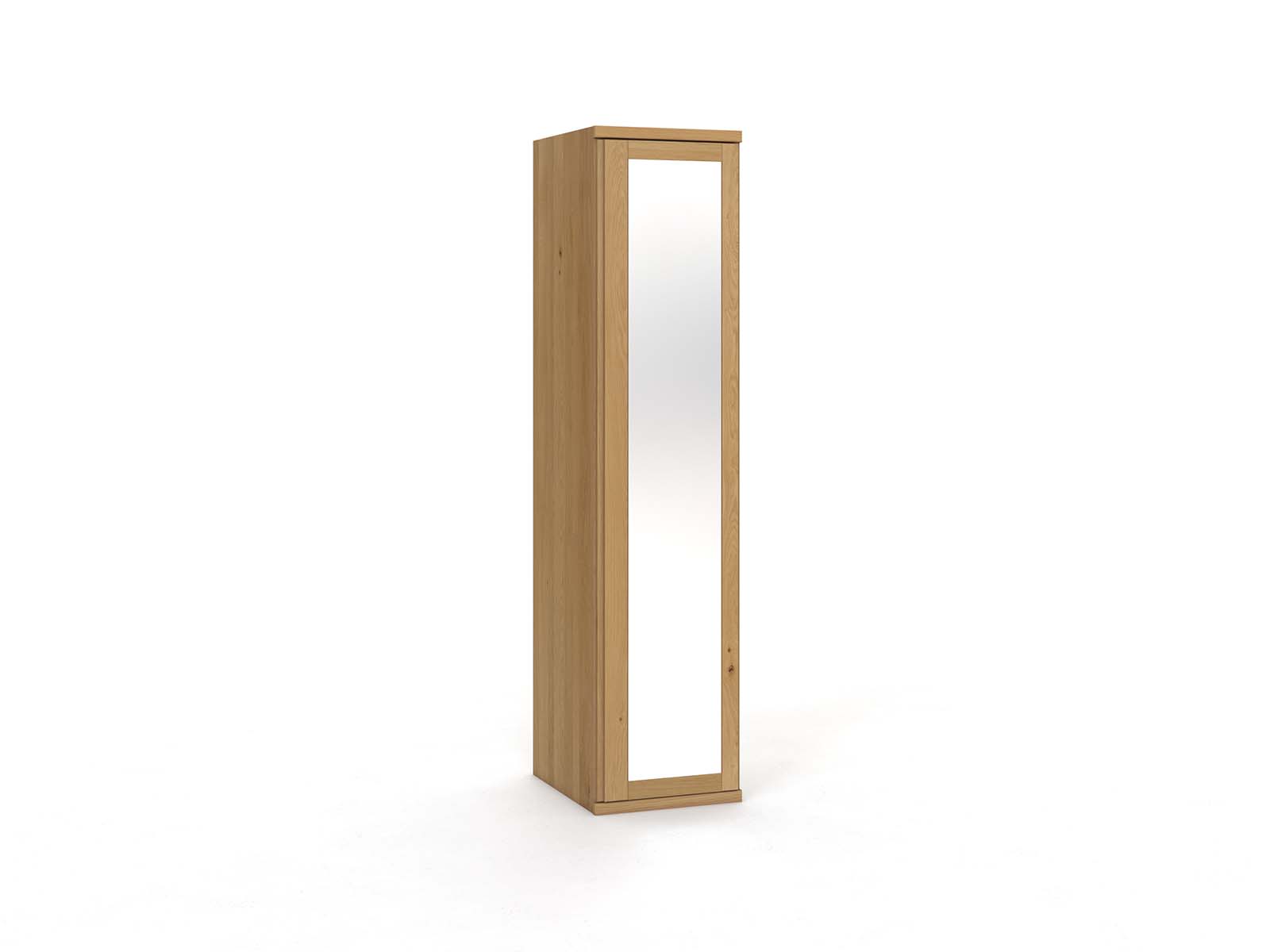 Eichenschrank Hell „Sandra“, 1-türig, Höhe 220 cm, Griffausführung „Patrizia", Türanschlag: rechts