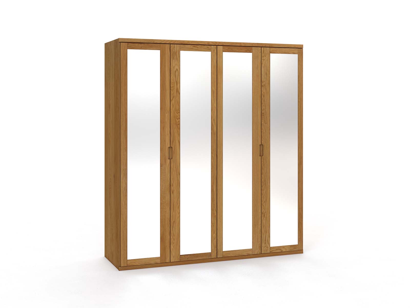 Eichenschrank „Sandra“, 4-türig, Höhe 220 cm, Griffausführung „Lukas"