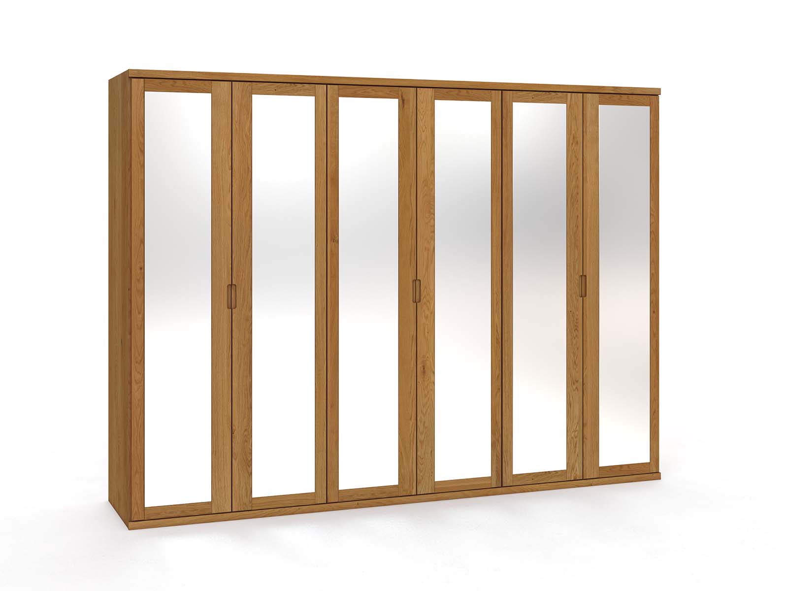 Eichenschrank „Sandra“, 6-türig, Höhe 220 cm, Griffausführung „Lukas"