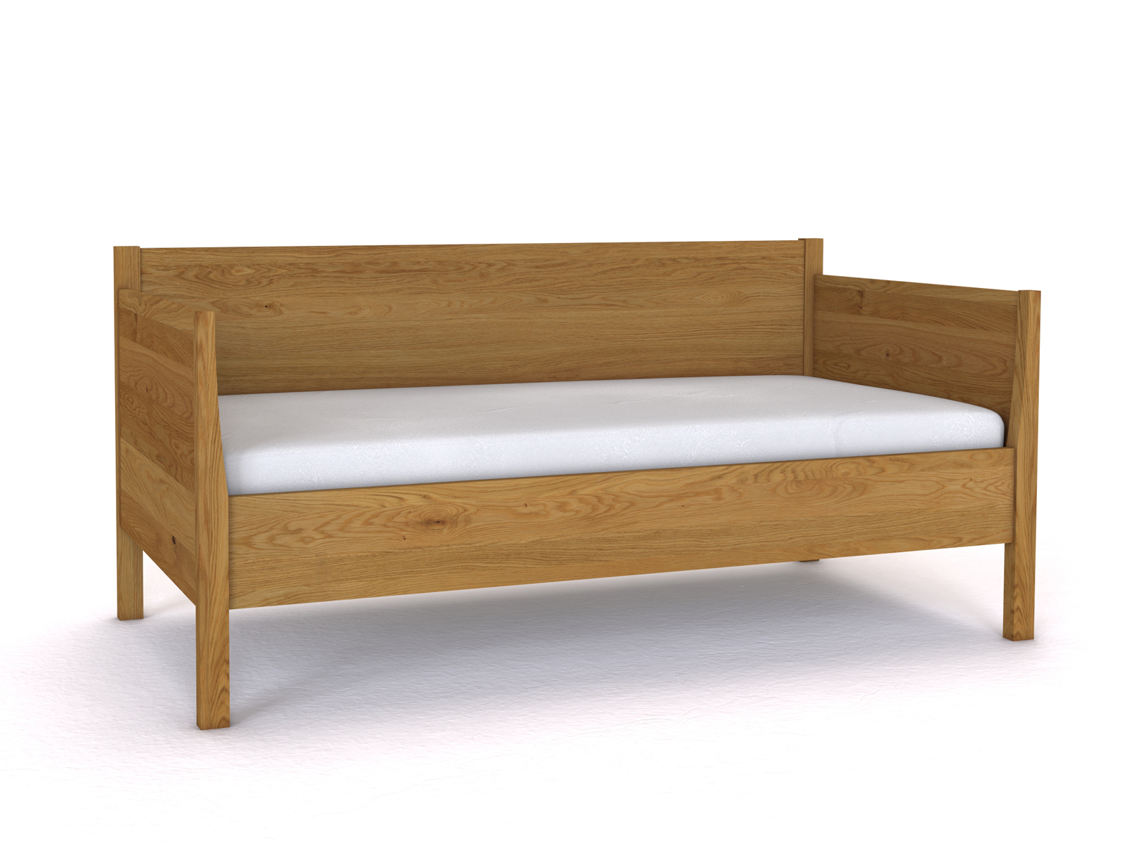 Sofabett „Melanie“ aus Eiche in den Maßen 90 x 200 cm - mit zwei Armlehnen