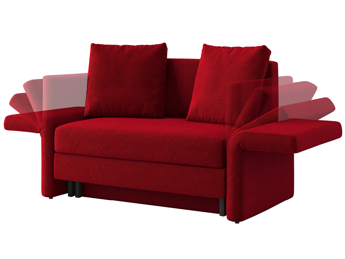Sofa „Clarissa“ begeistert mit klappbaren Armlehnen.